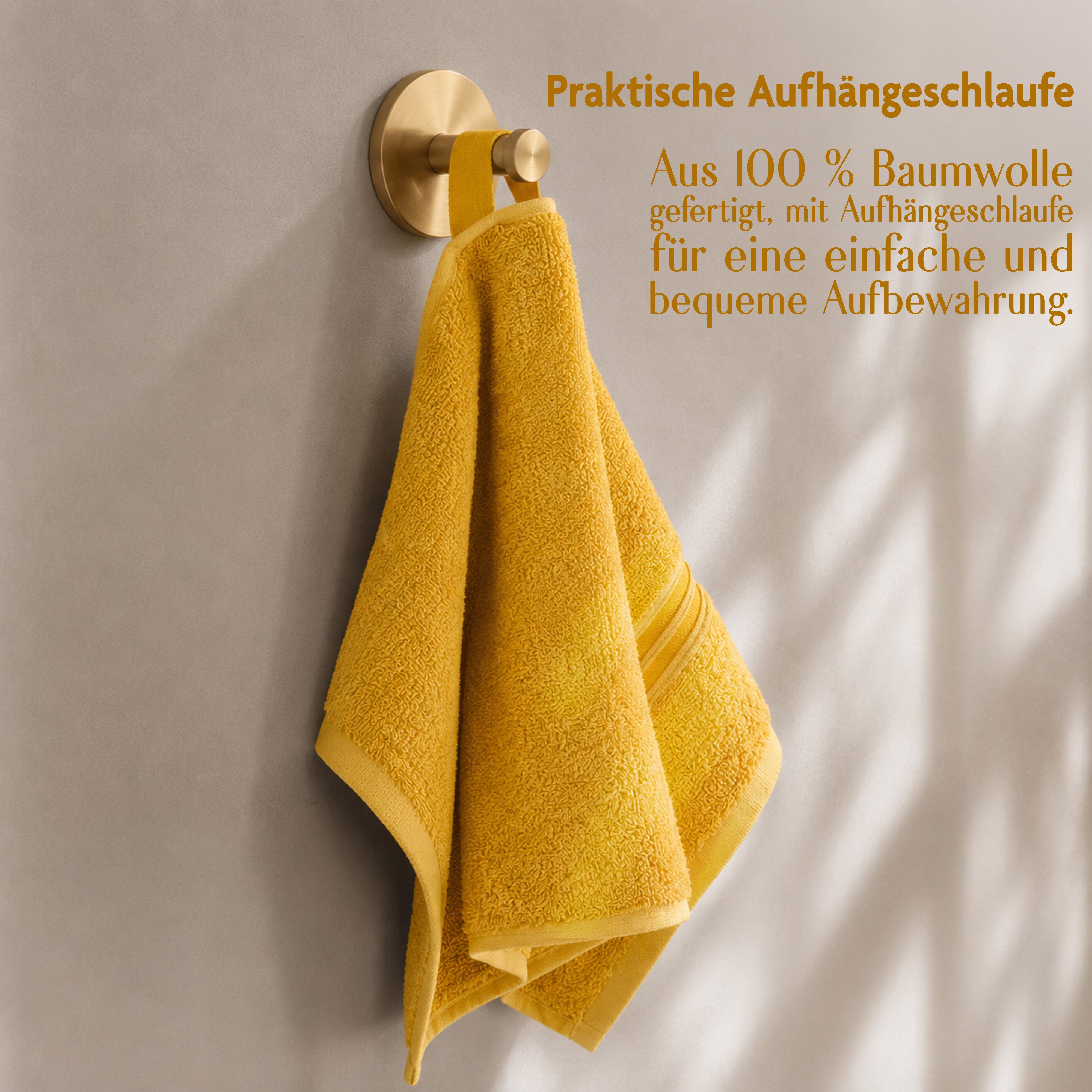 HAMMETEX Gästehandtücher 5er Set, 30x50 cm, weich & saugstark, 100% Baumwolle, Frottier (5-St), mit Bordüre, einfarbig, Schlaufe, 100% Baumwolle Frottee
