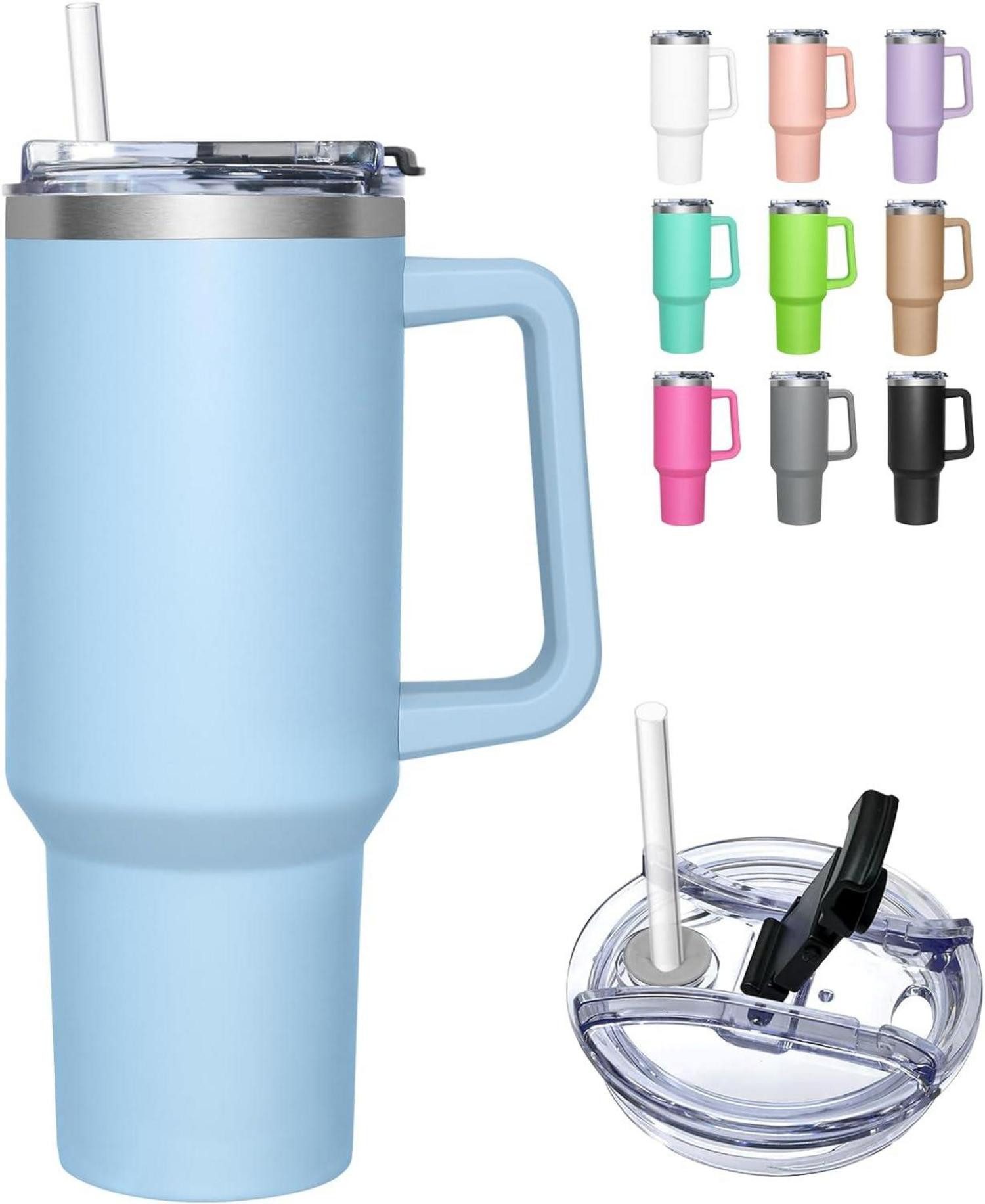 Thermobecher Thermobecher 1180ml 2-in-1-Deckel, Kaffeebecher to go Thermo Strohhalm