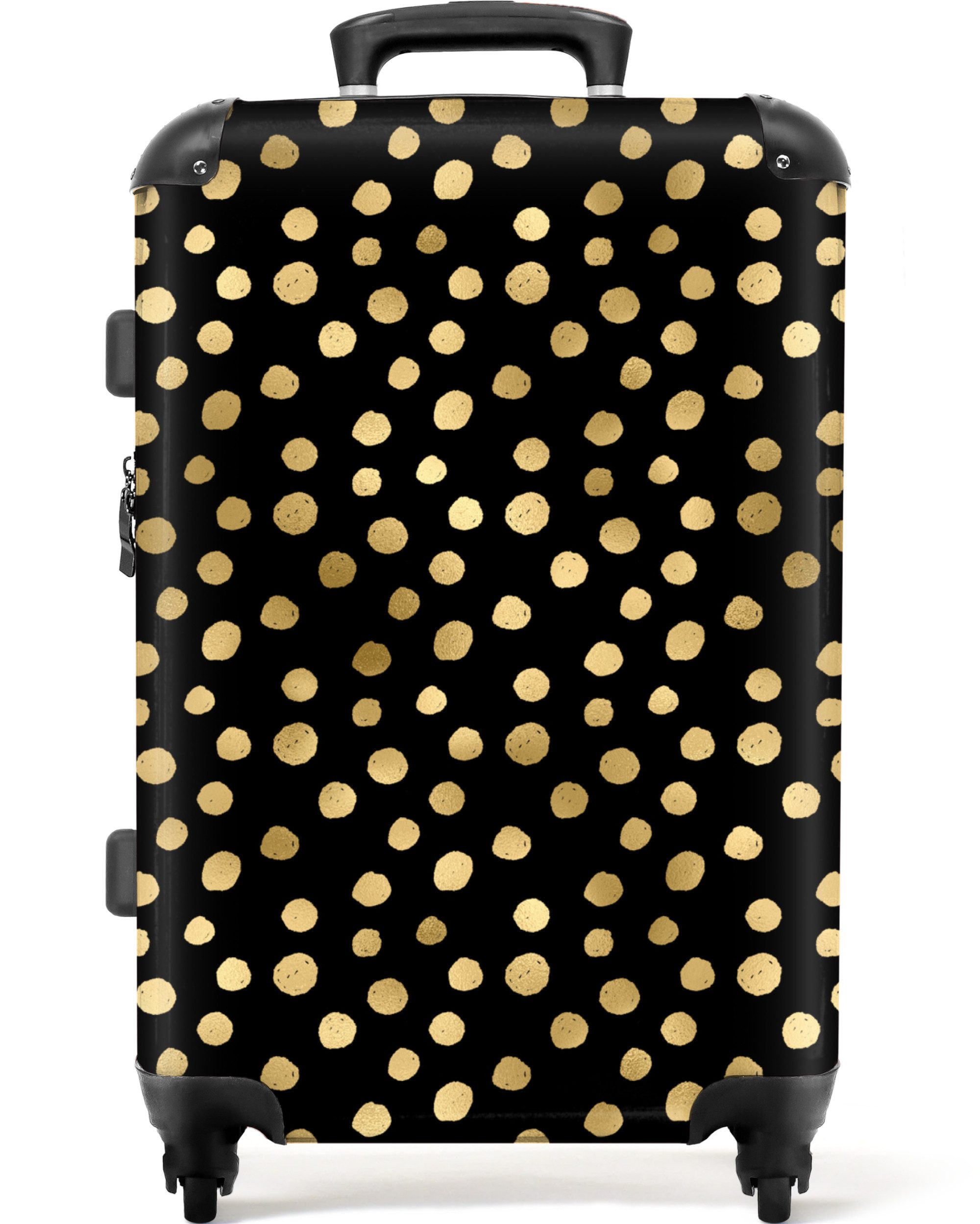 NoBoringSuitcases.com© Hartschalen-Trolley Gold - Tupfen - günstig online kaufen