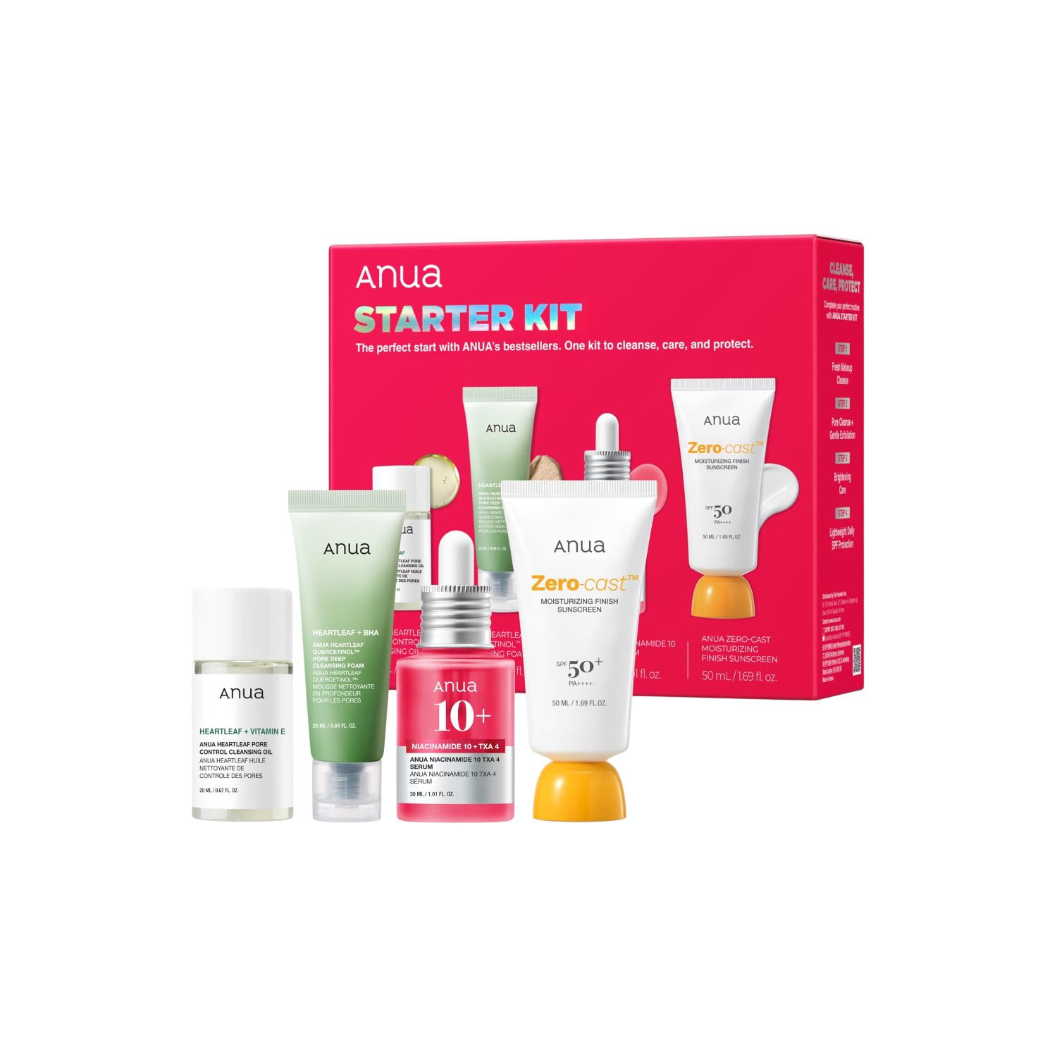 Anua Gesichtspflege-Set Anua – Hautpflege-Starterset, 4-tlg.