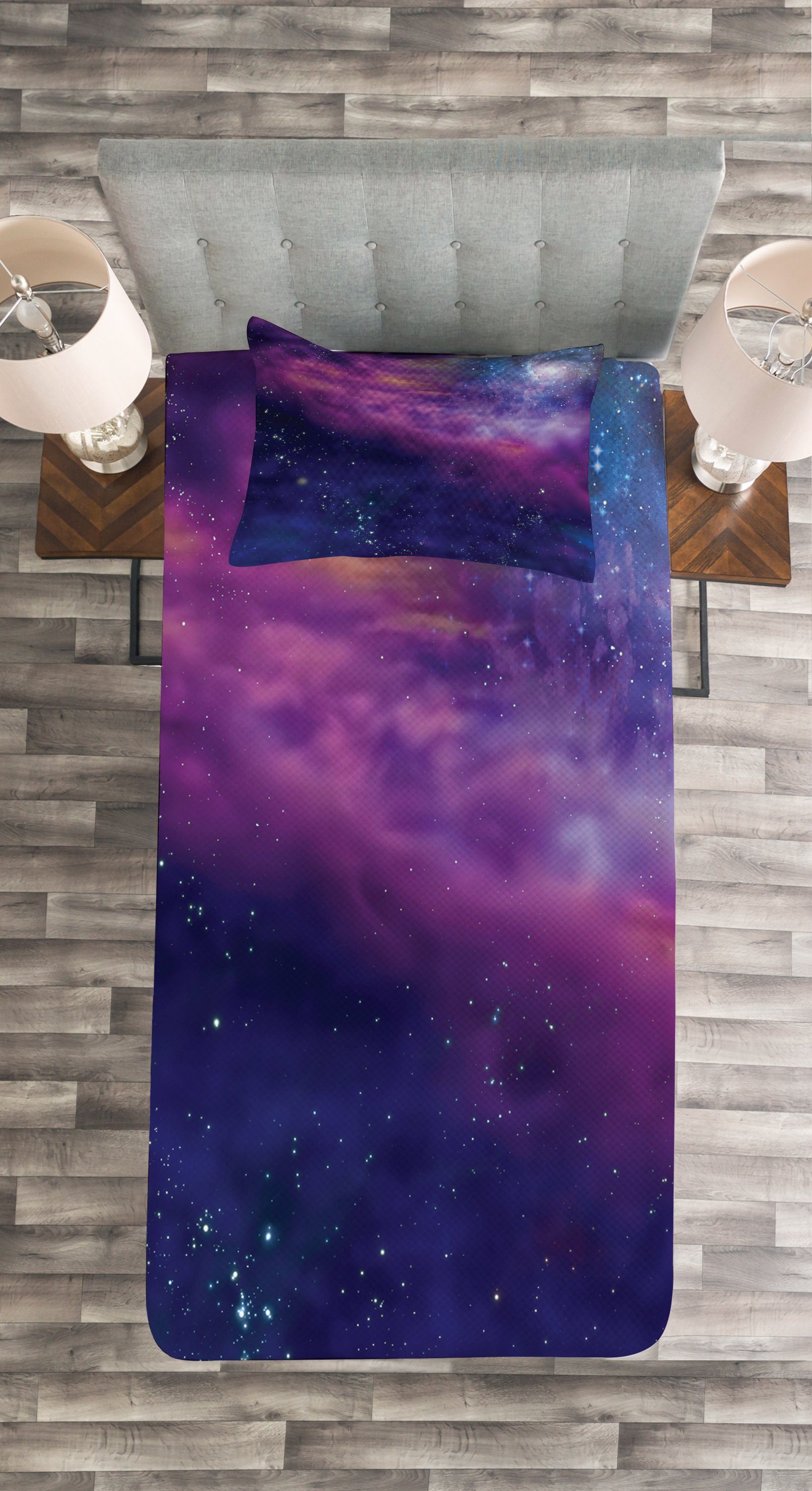 Stern Abakuhaus, mit Waschbar, Tagesdecke Kissenbezügen Galaxy Weltraum Set Nebula