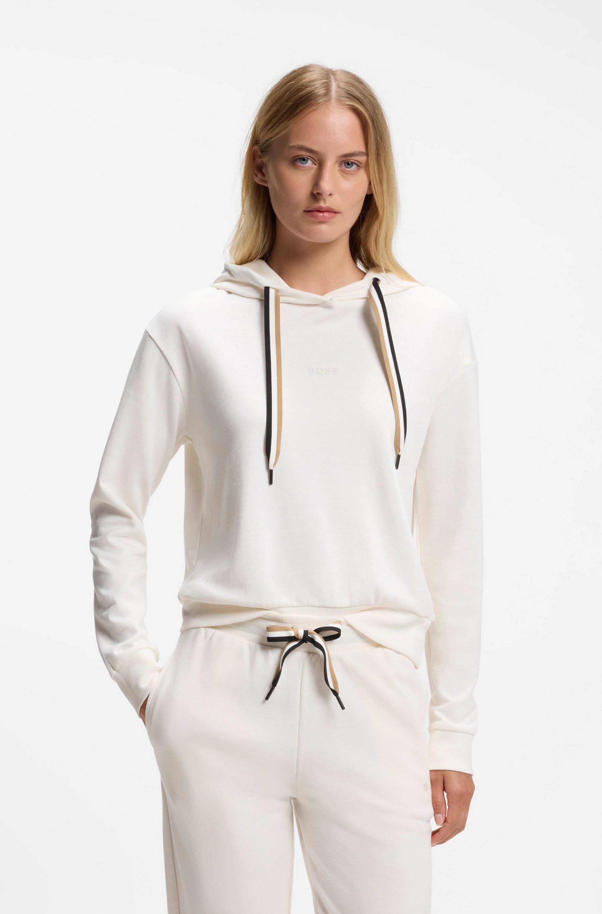 BOSS Hoodie CP Stripe Hoodie mit kontrastfarbener Kordel