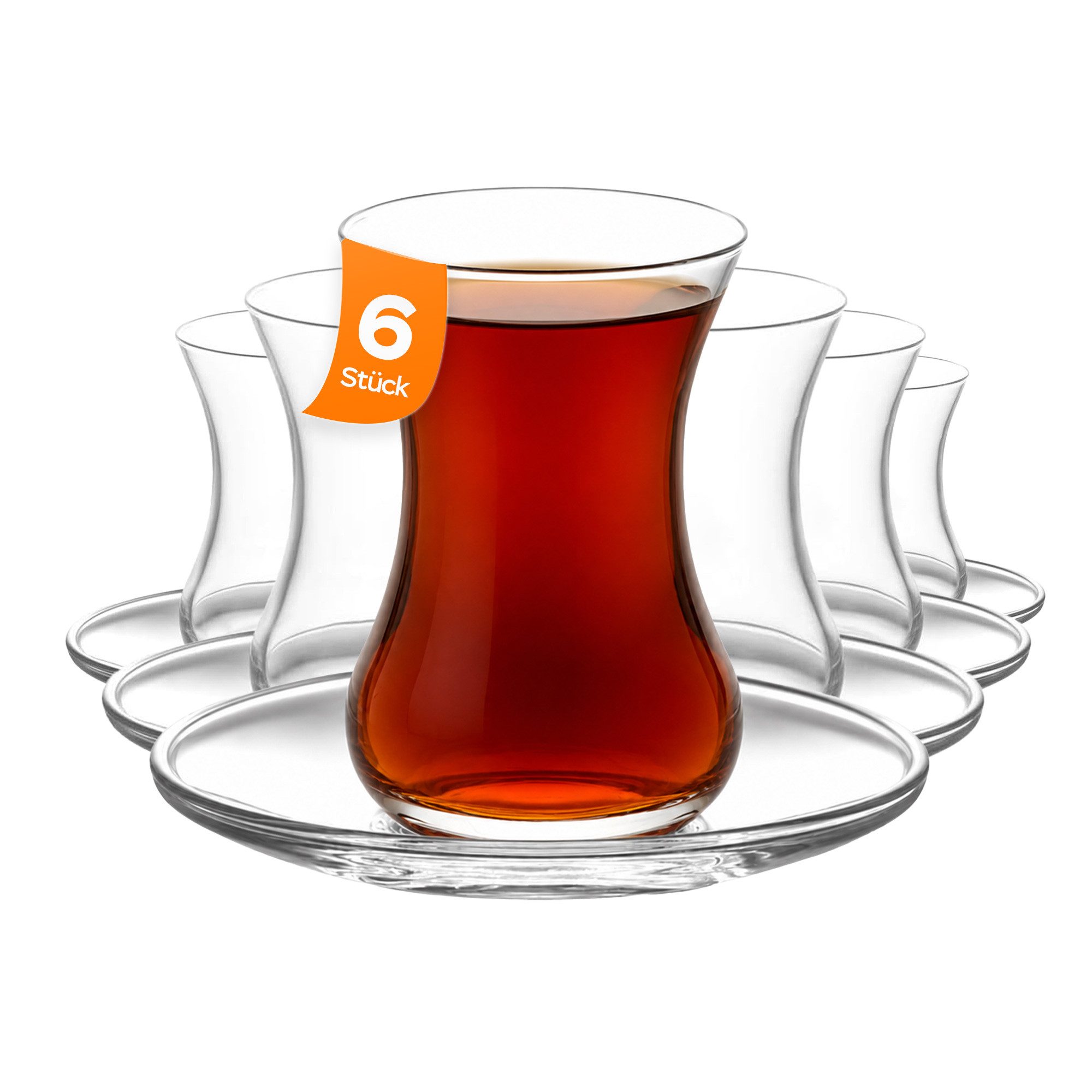 LAV Gläser-Set Demet 303opt, 6-tlg., Glas, 12-tlg. Set, 135ml, ideal für Teegenuss