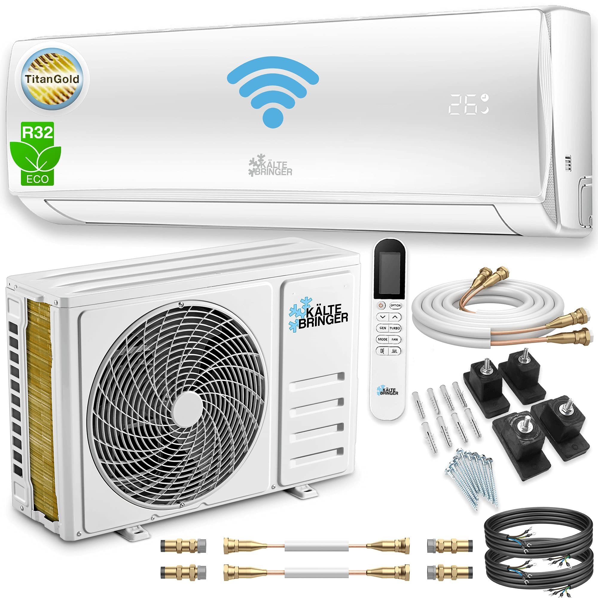Kühlen/Heizen, Smart Quick Klimaanlage, Split-Klimagerät 3,4kW, App, inkl. Connect Bodenkonsole Kältebringer Split KB34-QC, Set