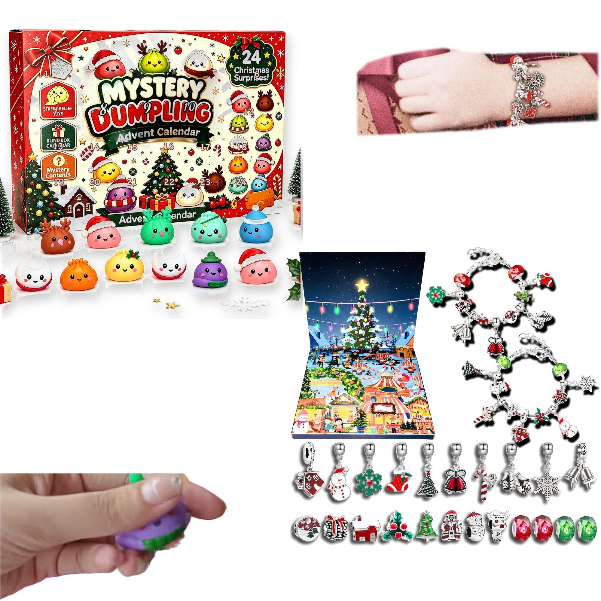 Lucadeau Spielzeug-Adventskalender Squishy Adventskalender 2026 Kinder – 24 Mochi Squishies (2 Sets je 24-tlg), Weihnachtskalender ab 5 Jahren, 24 Squishies, ohne Süßigkeiten