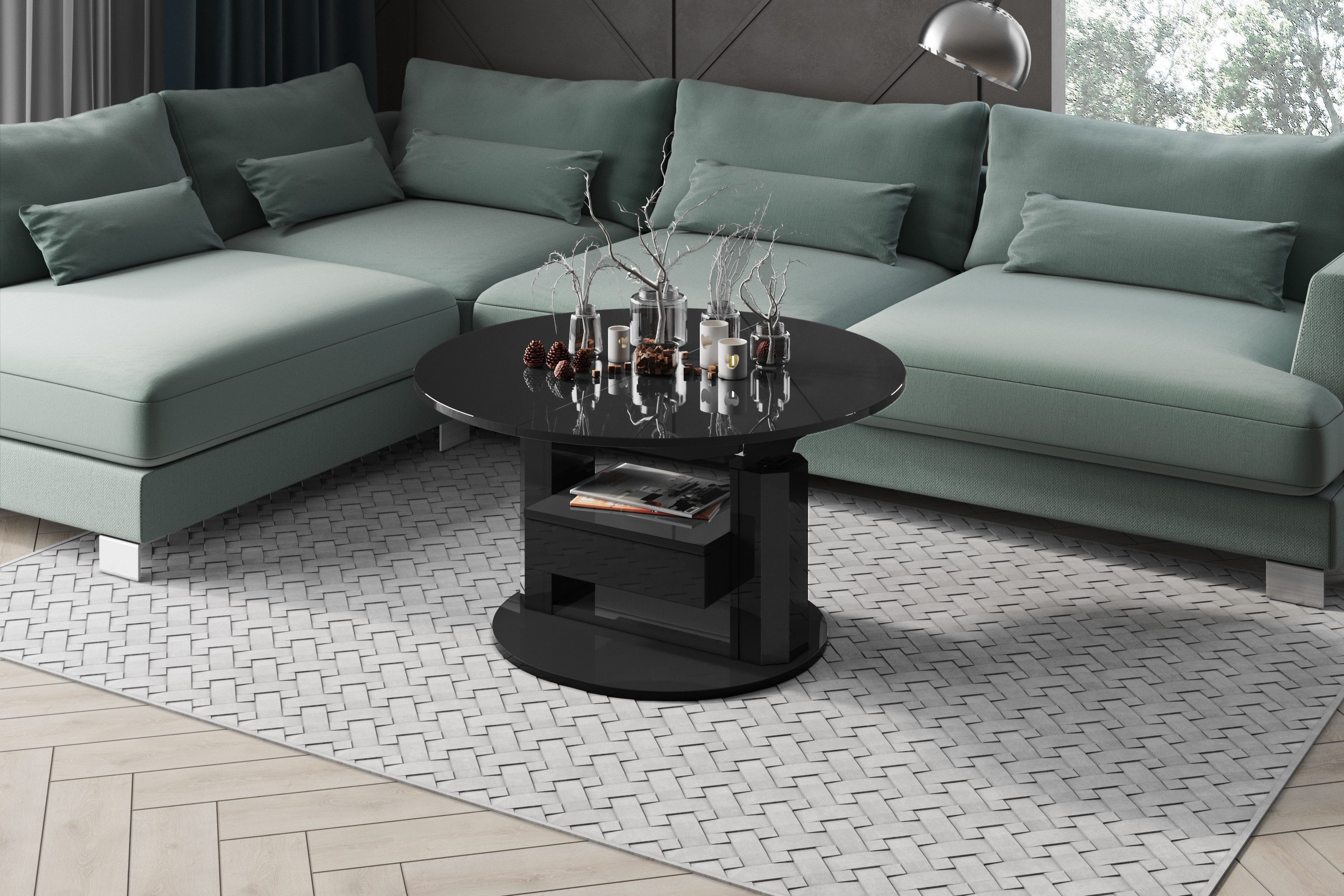 designimpex Couchtisch Design HPM-111 Hochglanz ausziehbar günstig online kaufen