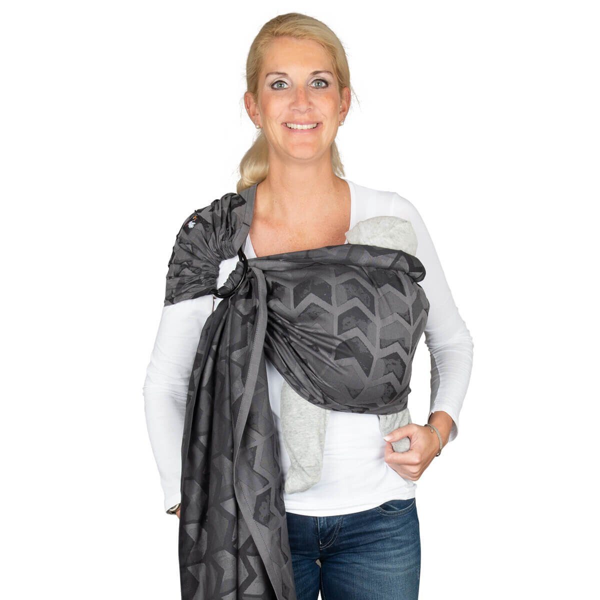 Hoppediz Tragetuch Ring-Sling kbA Amsterdam black