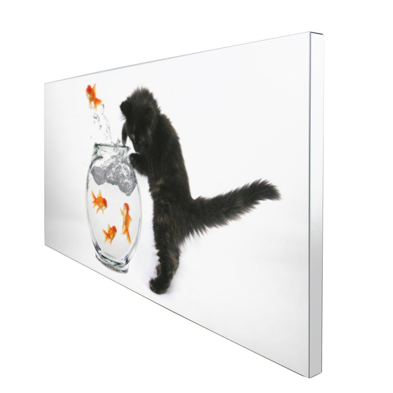 Stahl Stahlmagnettafel) (inkl. Katze Magnete, 4 Fisch, silberfarben banjado Wandtafel Und