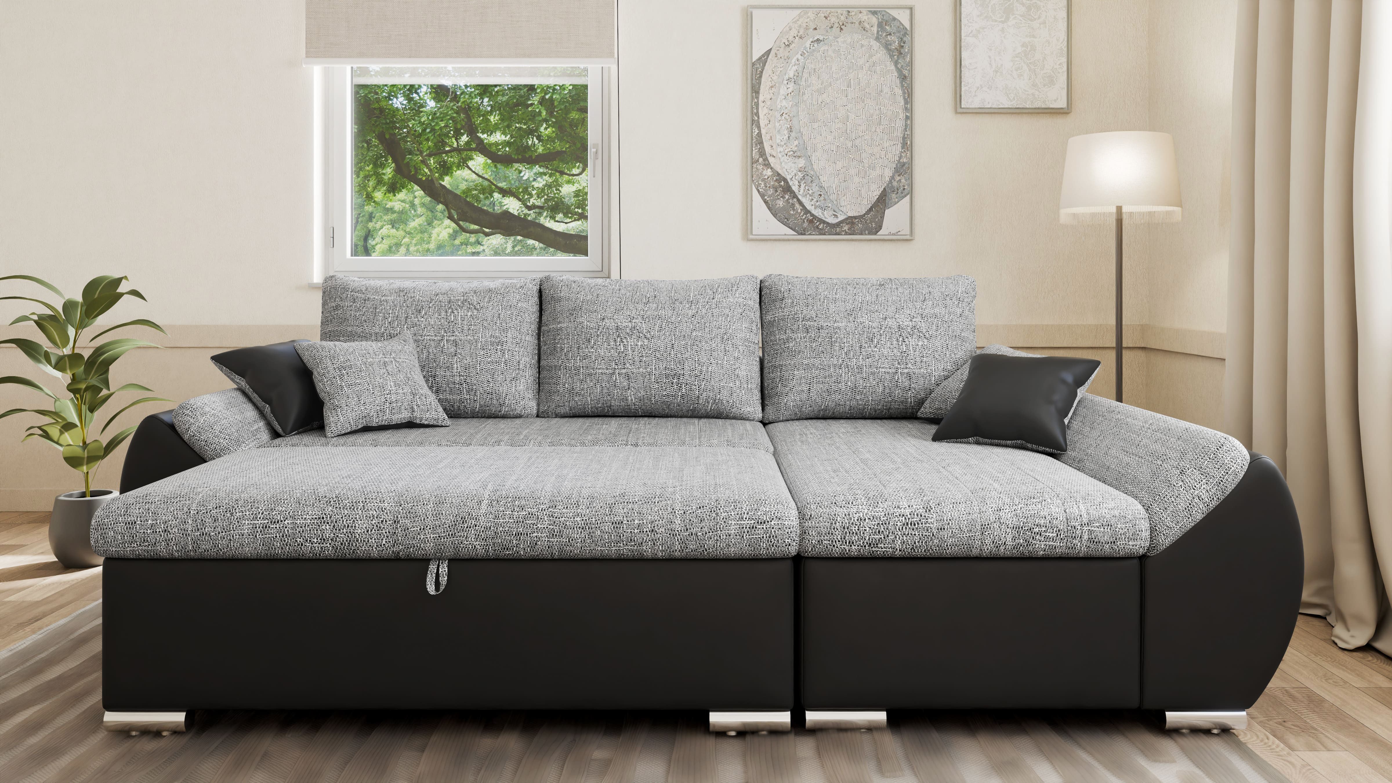 MOEBLO Ecksofa ALEX, L-Form mit Hocker günstig online kaufen