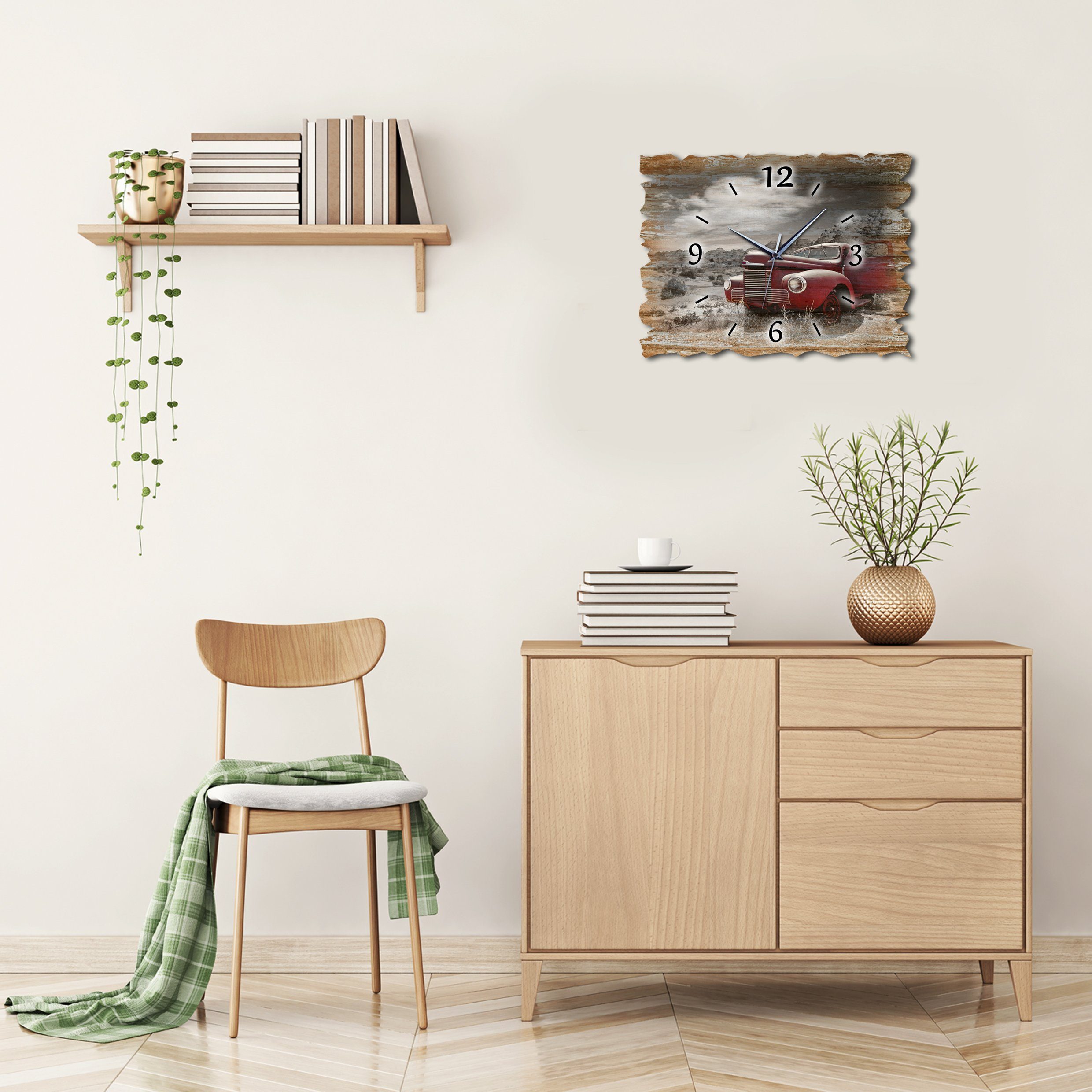 Bilder-Manufaktur Wanduhr H3a-10235 (BM, Funkuhr oder Quarzuhr, kein Ticken, lautlos, geräuschlos, gross)