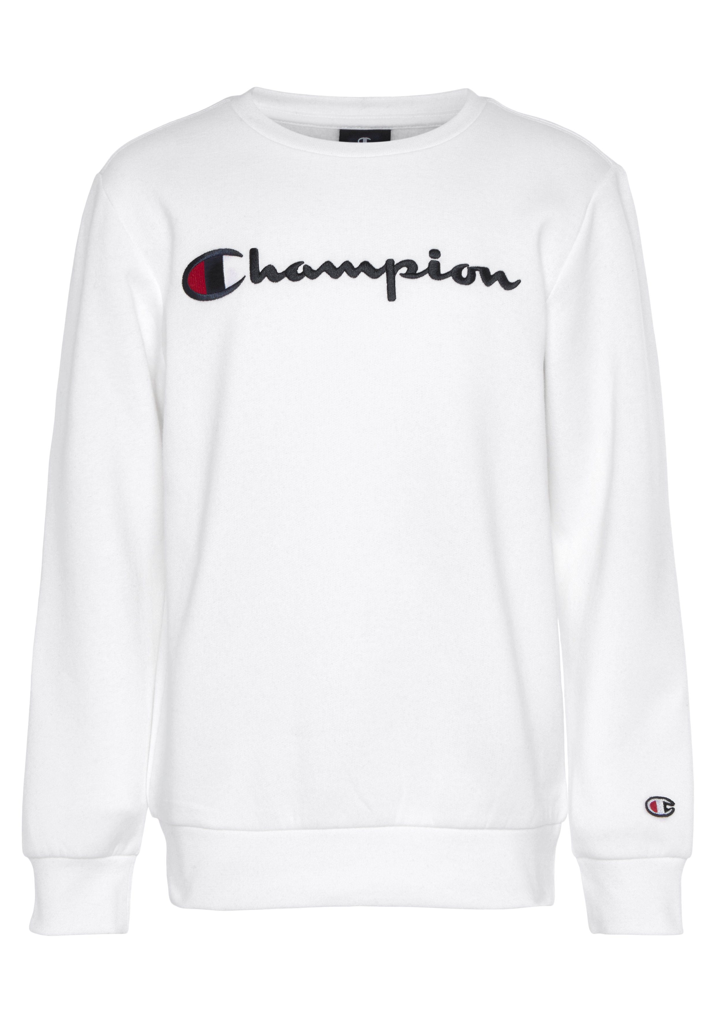 Champion Sweatshirt Classic Crewneck Sweatshirt für large - Kinder Logo weiß