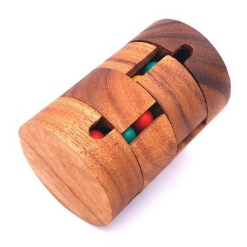 ROMBOL Denkspiele Spiel, Knobelspiel Revolve - spannendes Dreh-Puzzle mit farbigen Kugeln, Holzspiel