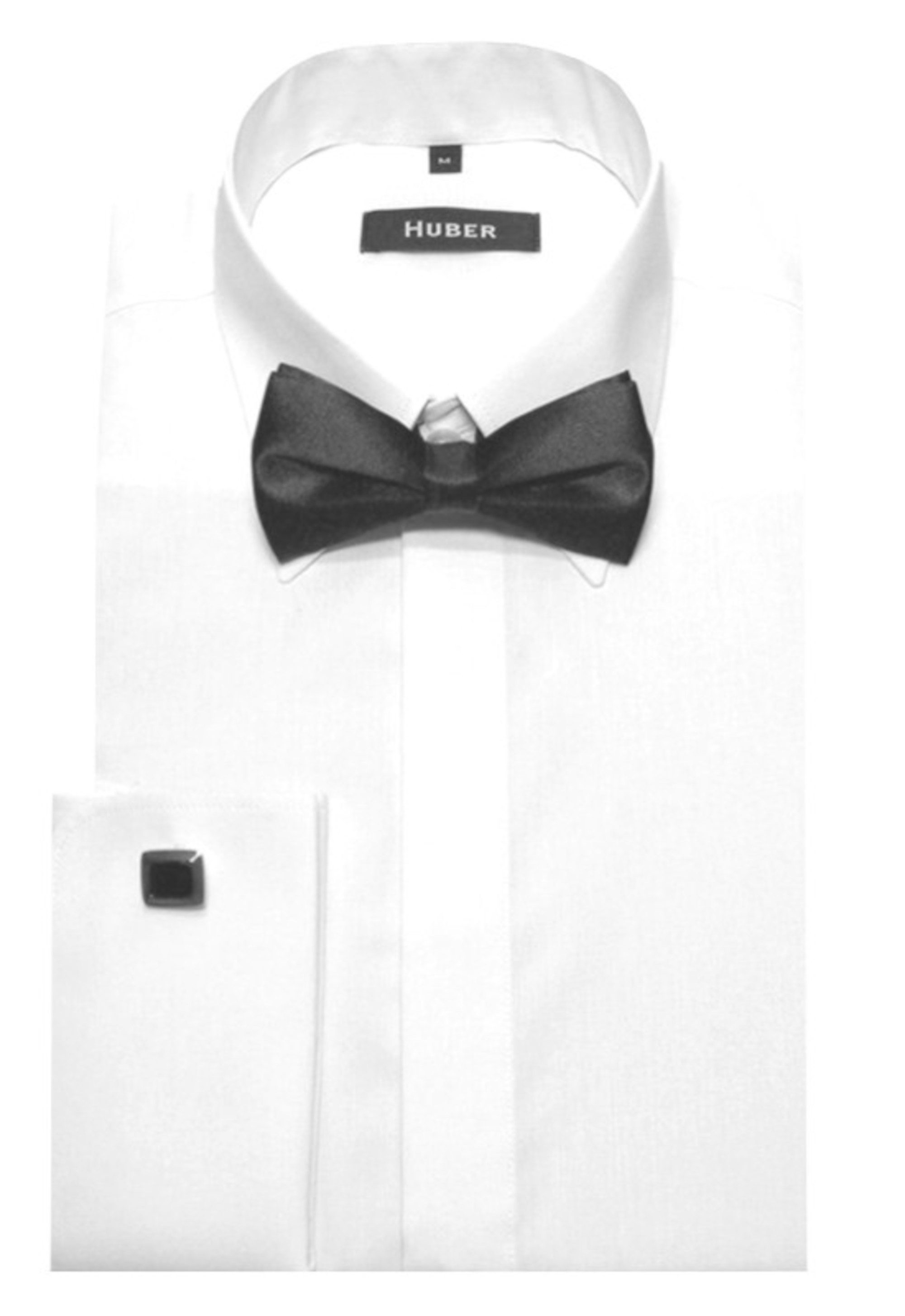Huber Hemden Businesshemd HU-1011 Fliege schwarz / grau Manschettenknopf Um günstig online kaufen
