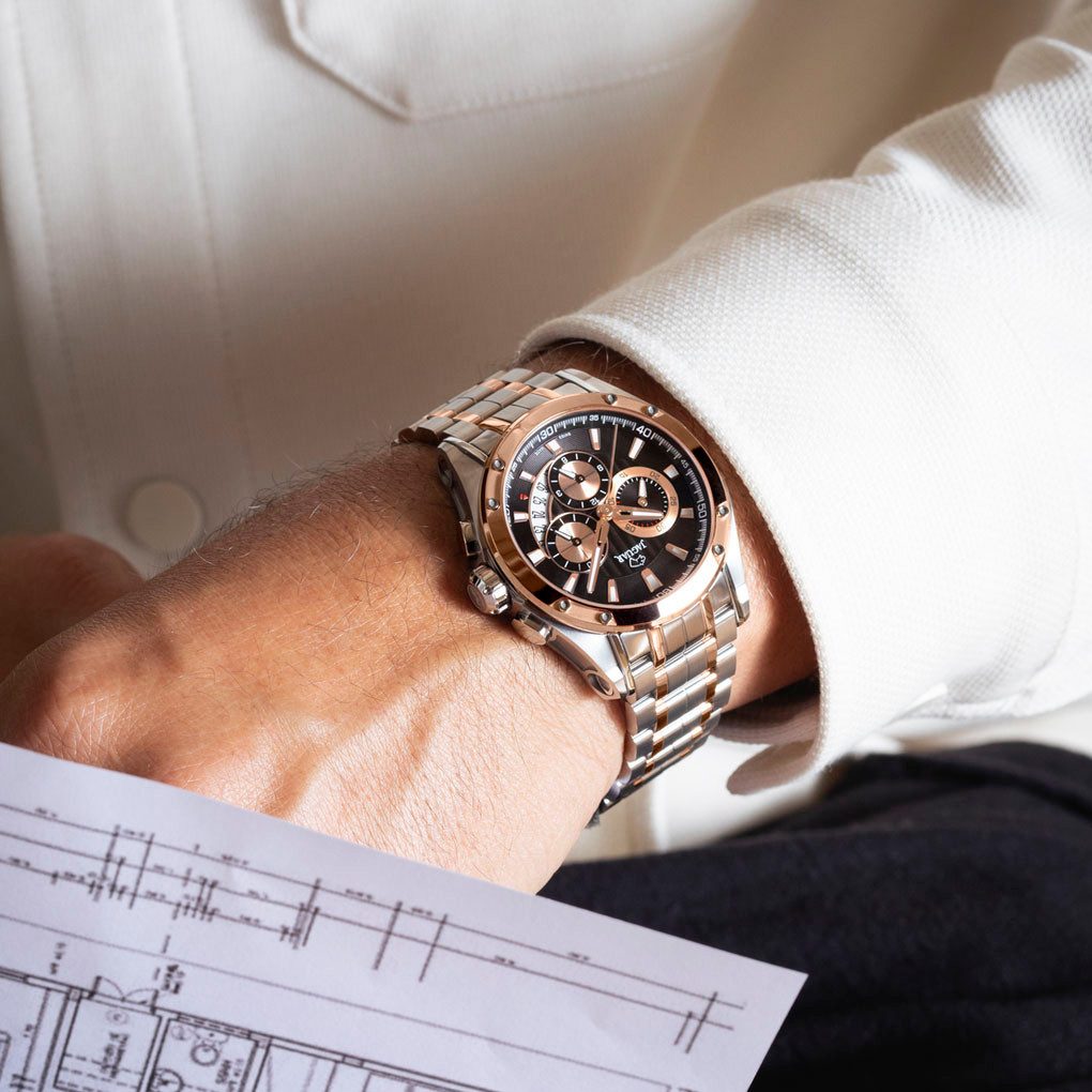 Jaguar Chronograph Special Edition J1035/1, (Set, 3-tlg., Uhr mit Wechselband und Bandwechsler), Quarz,Armbanduhr,Herrenuhr,Swiss Made,Edelstahlarmband,Stoppfunktion