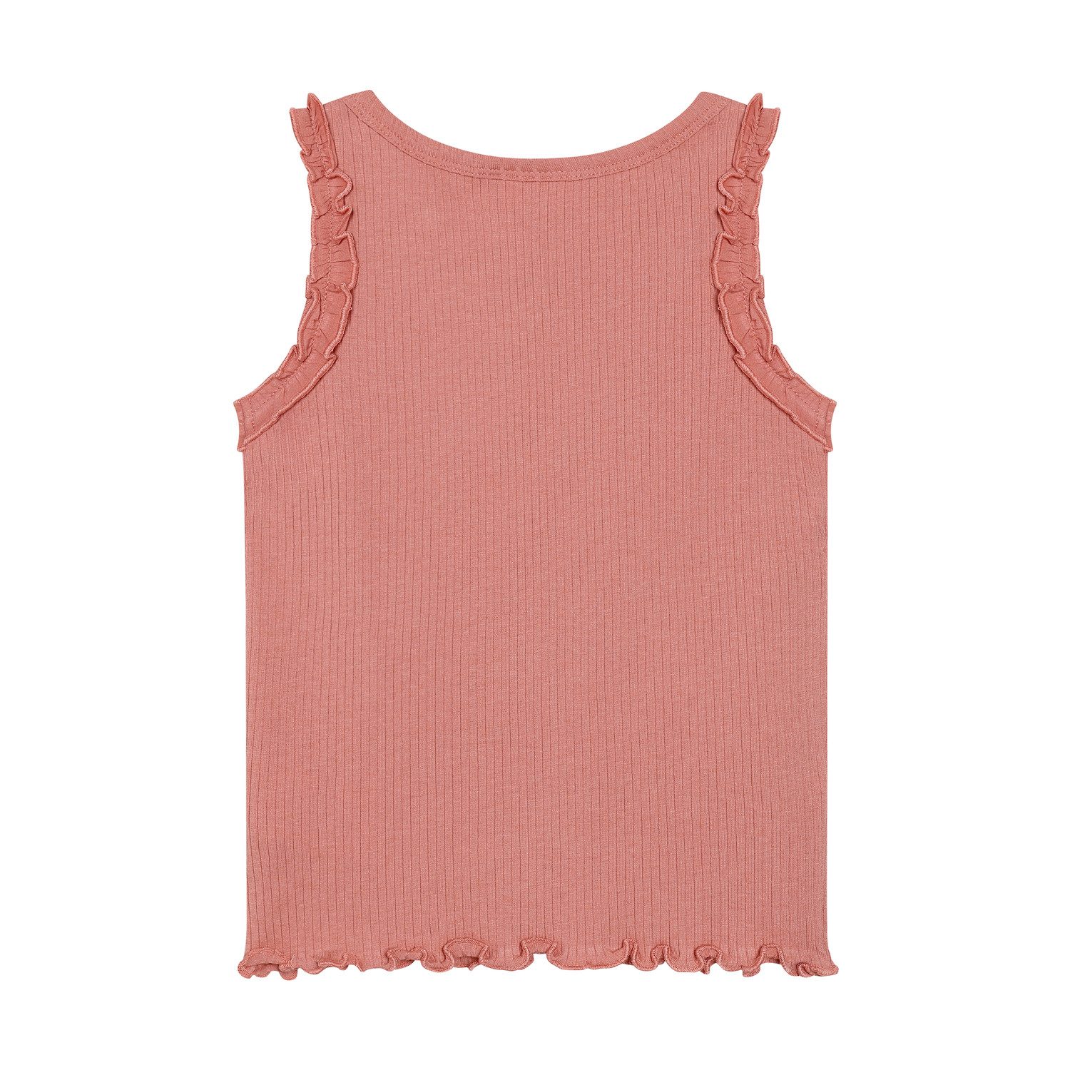Minymo Ripptanktop Mädchen Top Ripp mit Rüschen Baumwollmix ärmellos