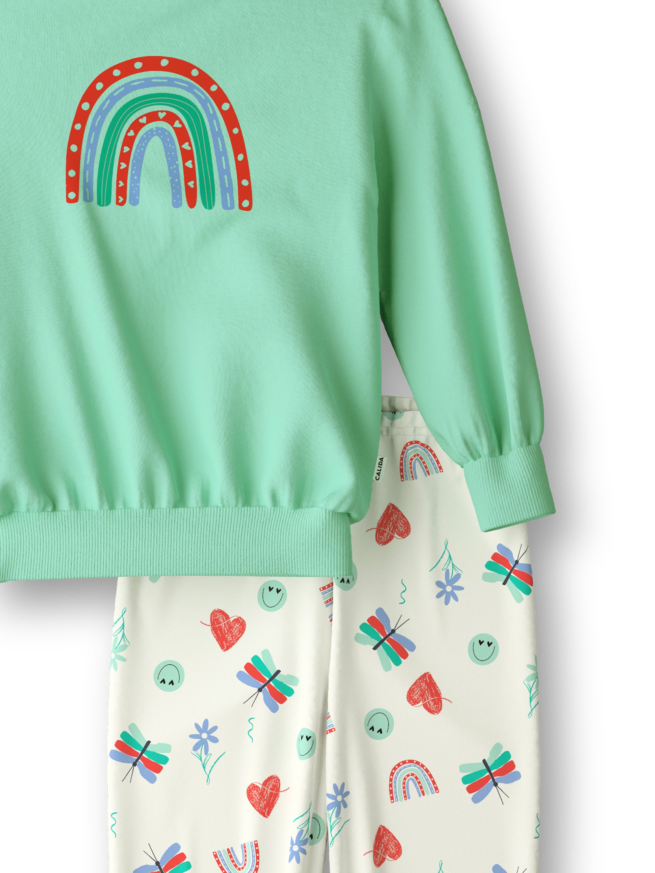 CALIDA Pyjama Toddlers Doodle Kinder (2 tlg) aus 100% Baumwolle, mit weichen Rippbündchen an den Abschlüssen