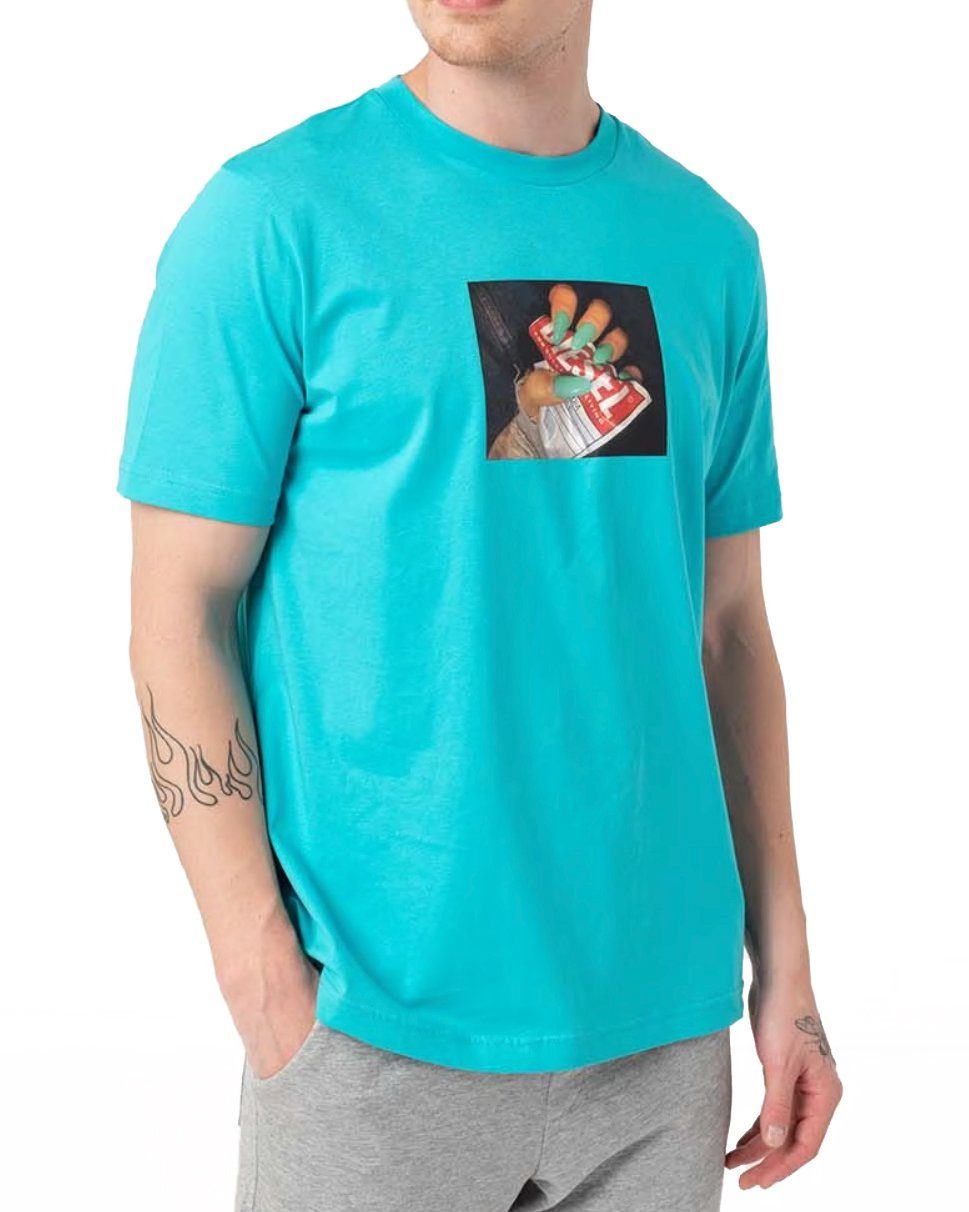 Diesel Rundhalsshirt Regular Fit - Türkis günstig online kaufen
