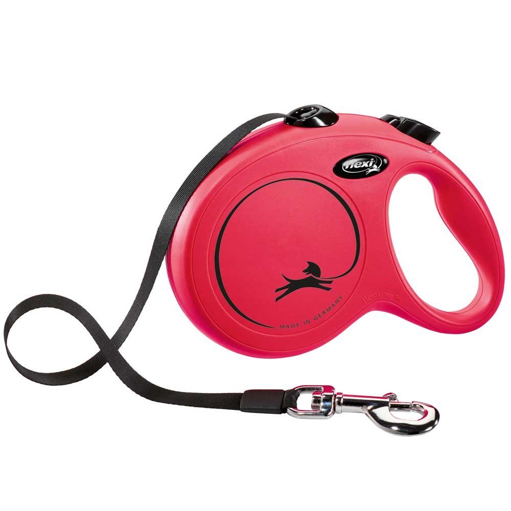 Flexileine FLEXI Rollleine New CLASSIC Gurt - 5m, bis 50kg Farbe: Rot