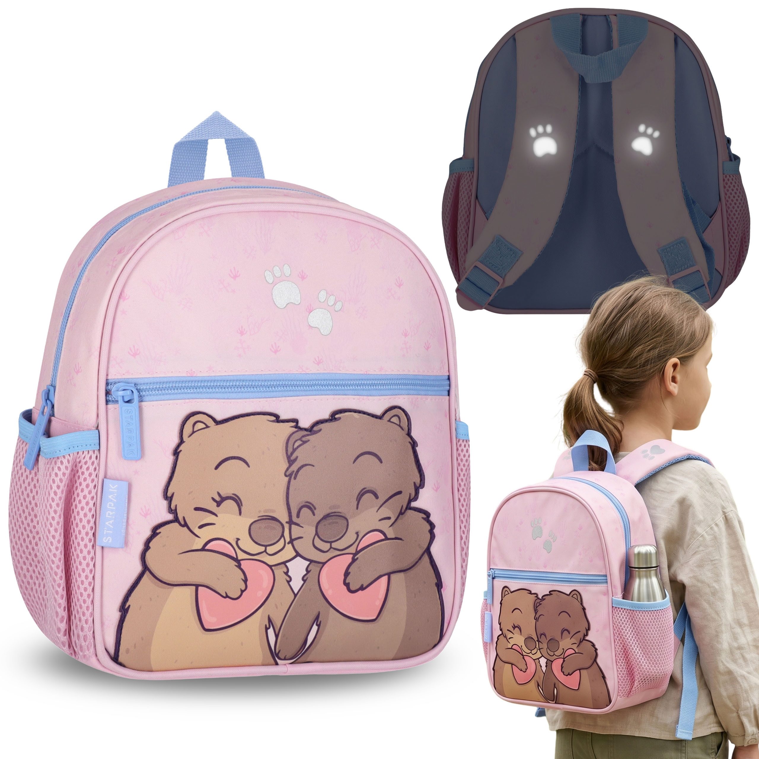 Sarcia.eu Vorschulranzen Otter Kindergartenrucksack Mädchen 5 L mit Reflektoren Ausflüge