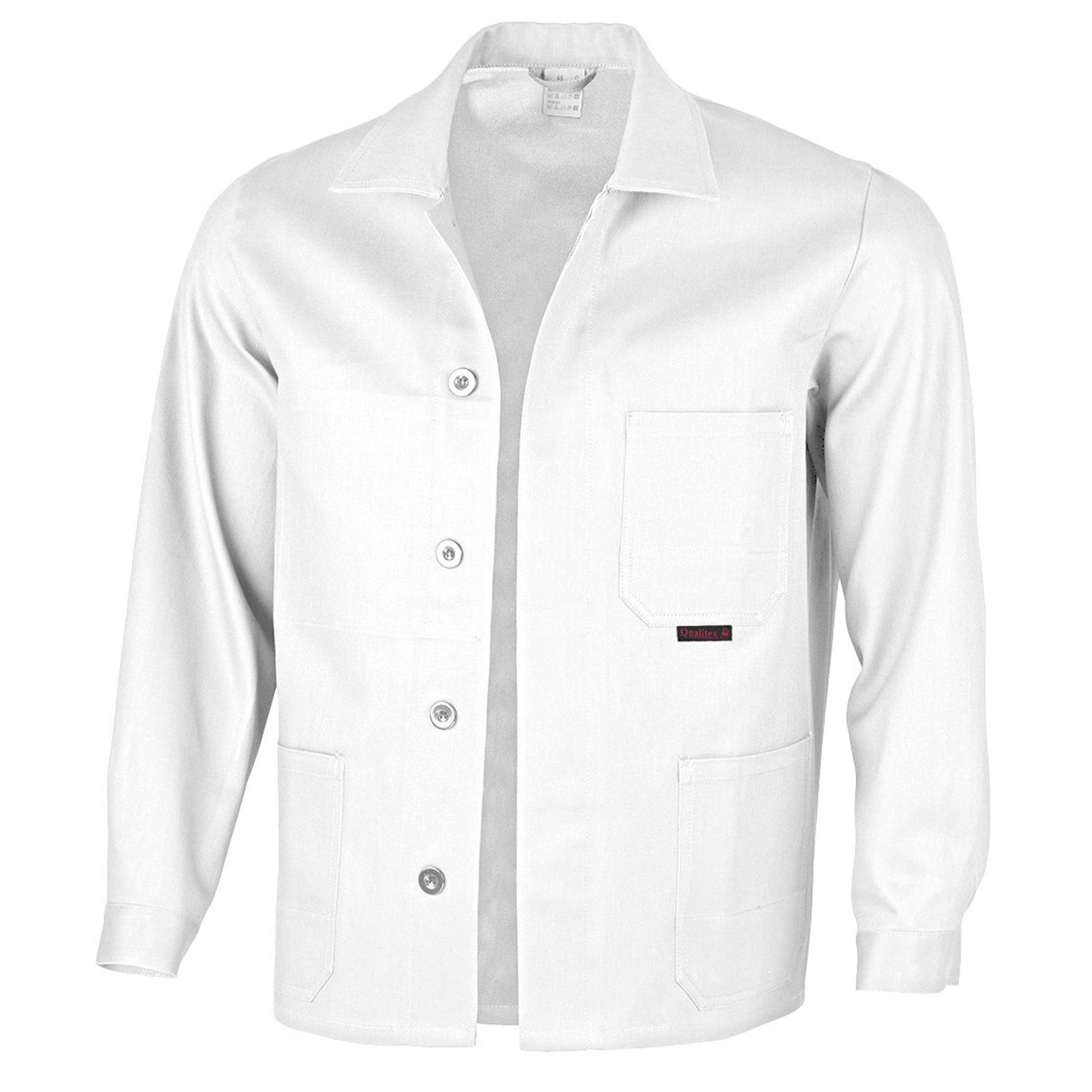 Qualitex Workwear Arbeitsjacke lange classical Werkstattjacke - BW 270 g - aus reiner Baumwolle