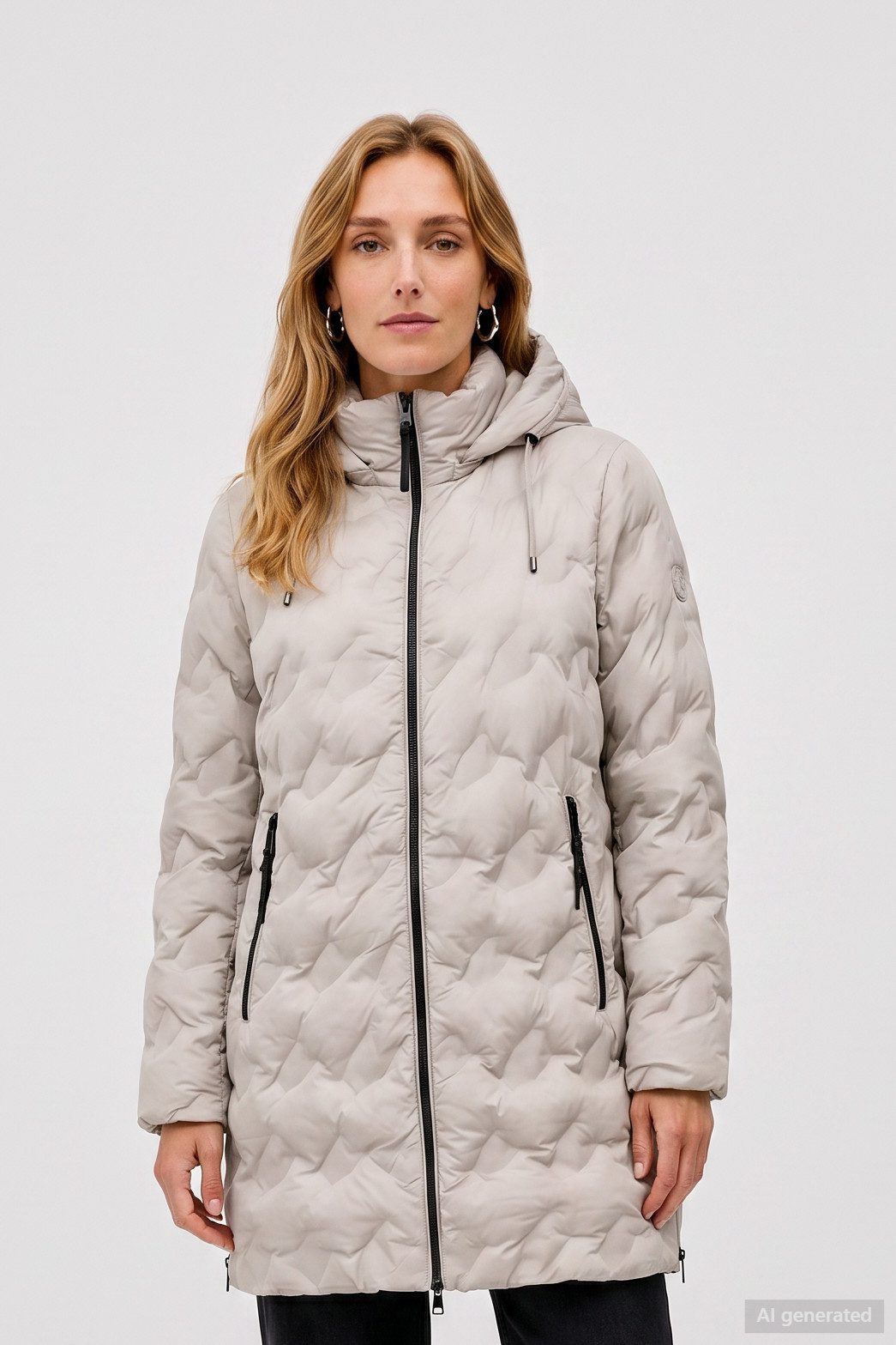 Barbara Lebek Steppmantel warmer Wintermantel Damen mit abnehmbarer Kapuze