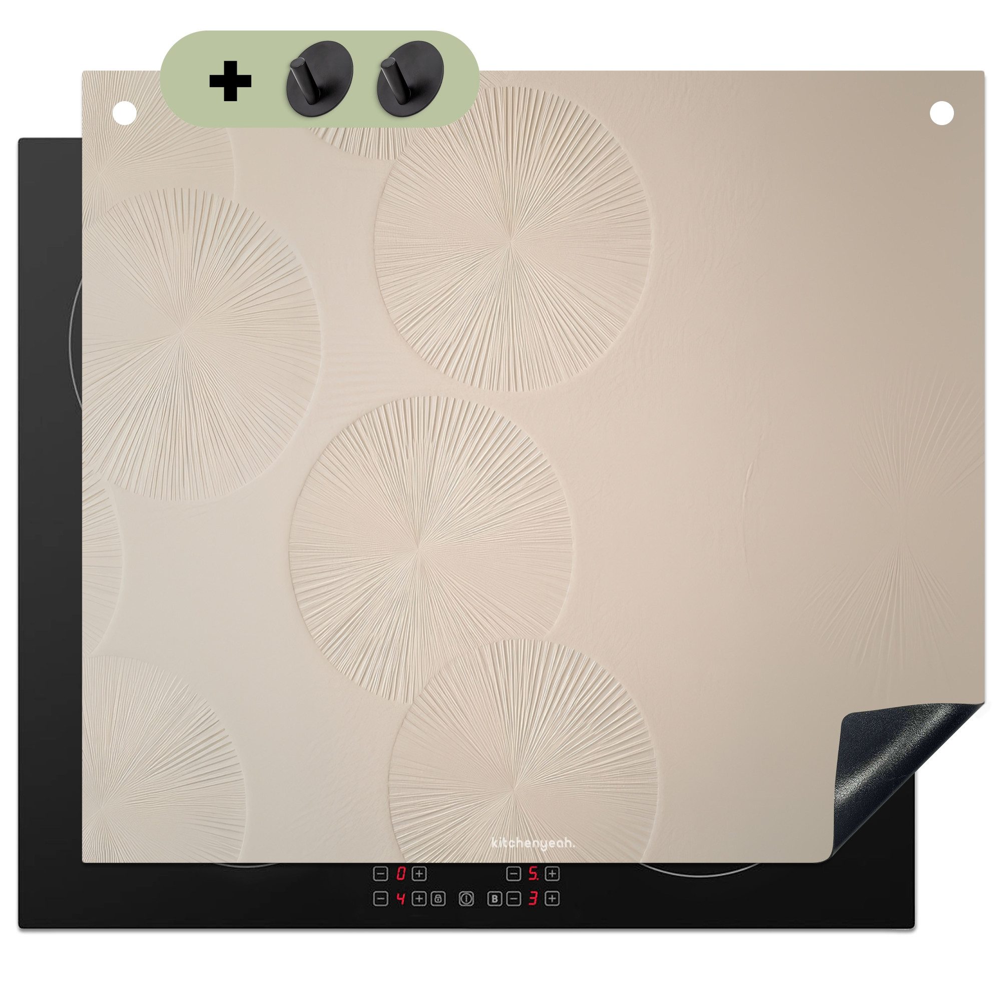 KitchenYeah Küchenrückwand Japandi - Beige - Modern, (1-tlg), Ceranfeldabde günstig online kaufen