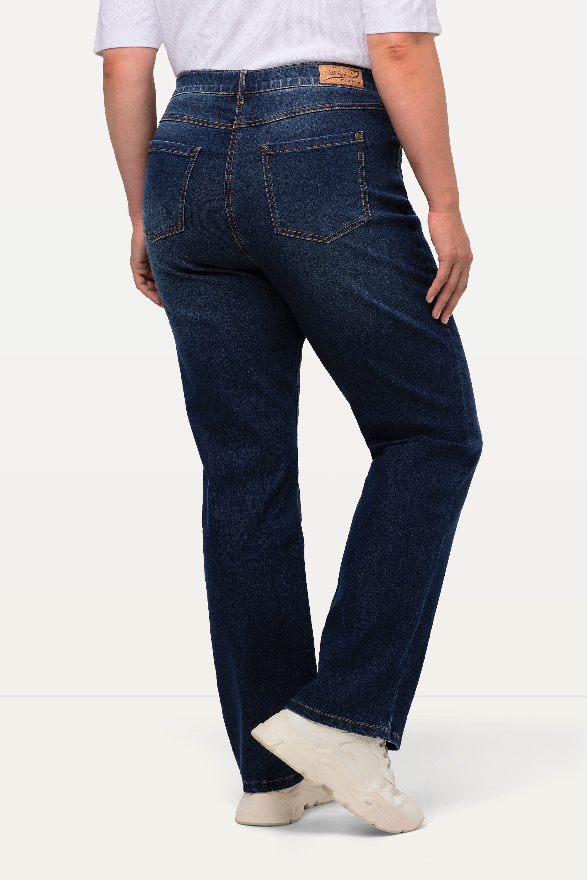 Ulla Popken Funktionshose Jeans Mandy gerade 5-Pocket-Form Komfortbund