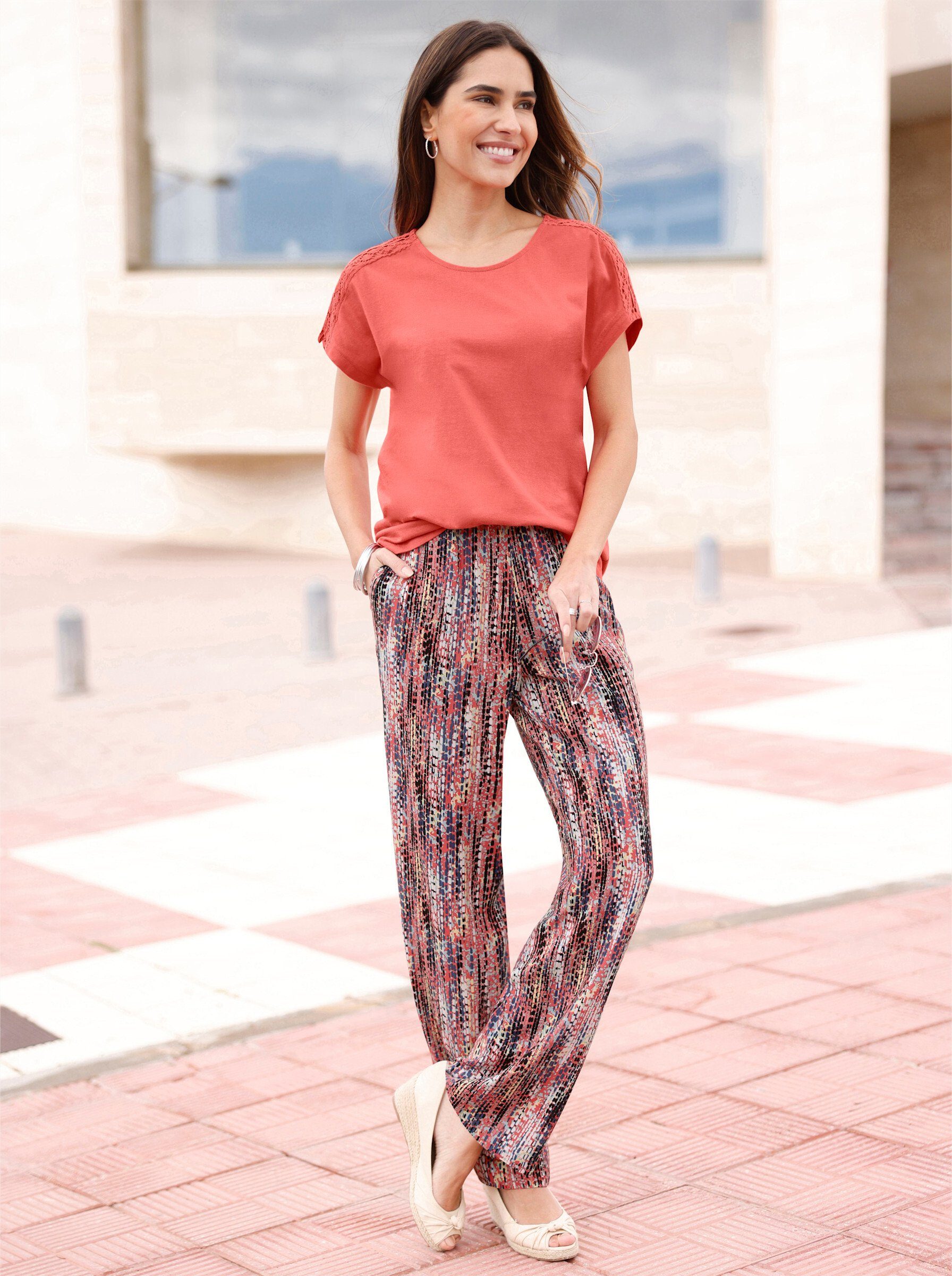 Sieh an! Jerseyhose Druckhose Innenbeinlänge ca. günstig online kaufen