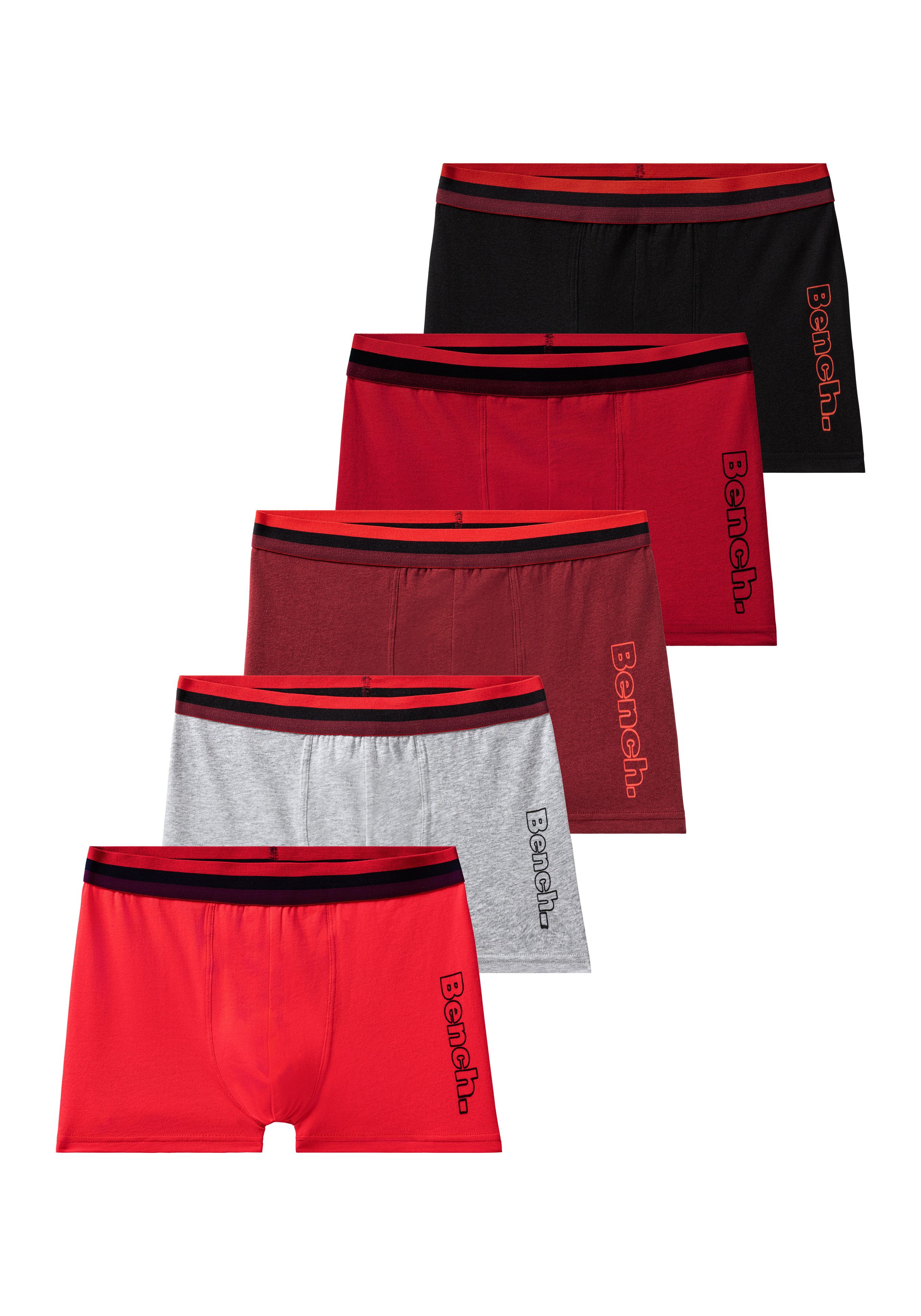 Bench. Boxer Boxershorts für Jungen (Packung, 5-St) mit Logo Druck am Bein