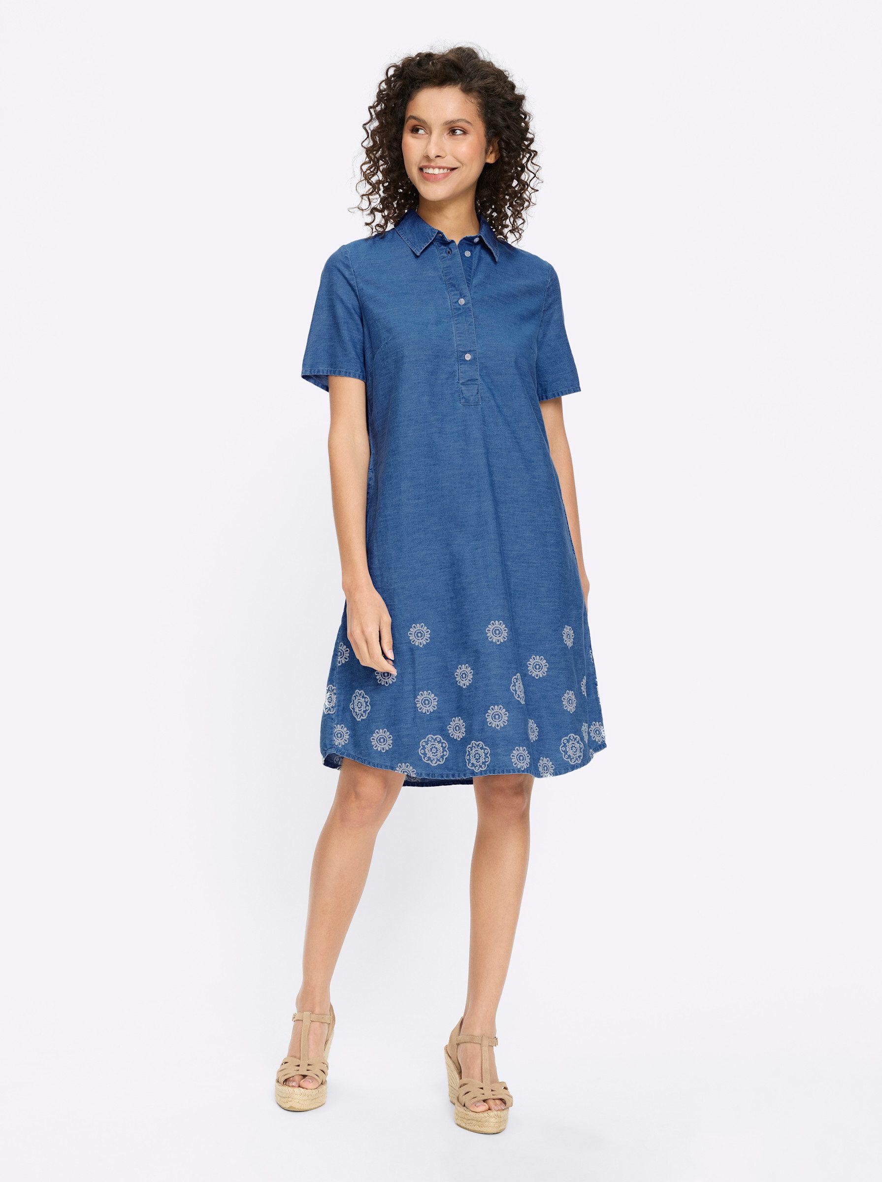 heine Etuikleid Jeans-Kleid Kurzarm