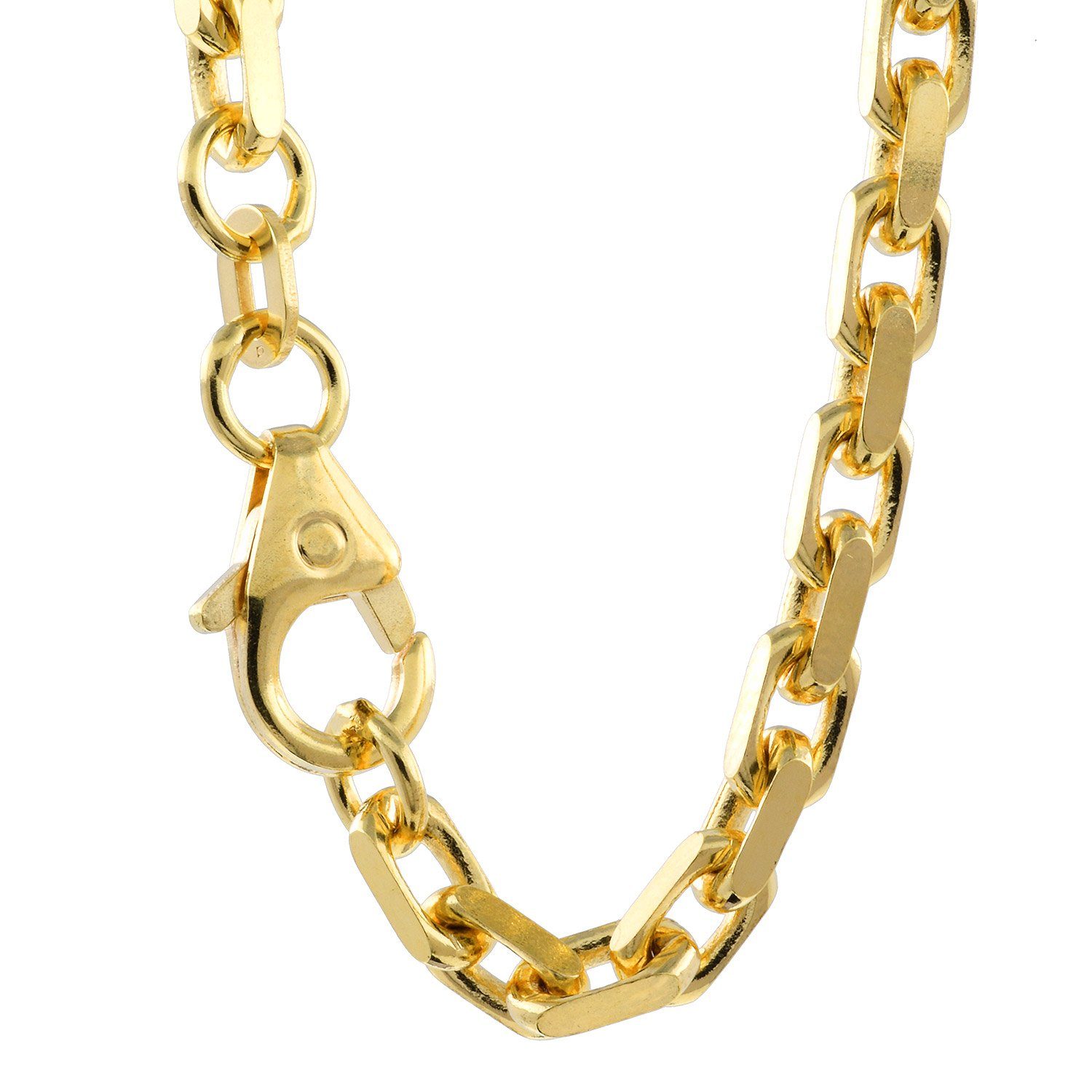 HOPLO Goldarmband Ankerkette diamantiert Länge 21cm - Breite 4,5mm - 585-14 Karat Gold