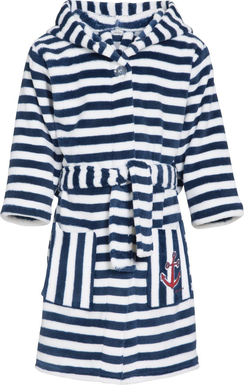 Playshoes Kinderbademantel Fleece-Bademantel Ringel maritim