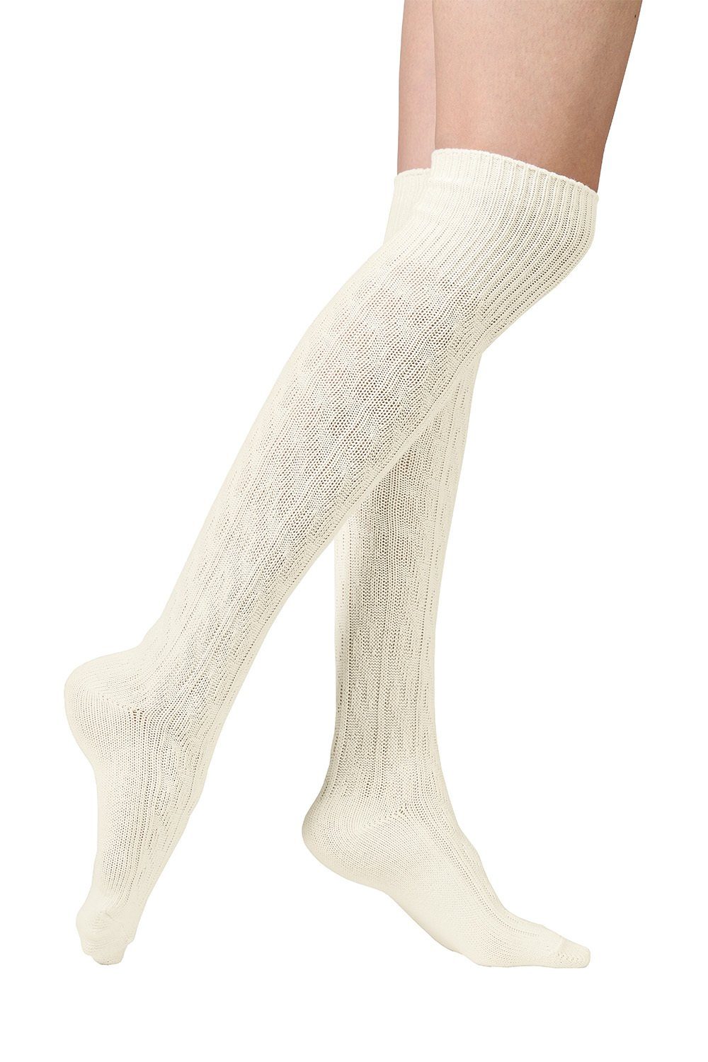 Vincent Creation® Overknees mit Zopfmuster und Umschlagbund günstig online kaufen