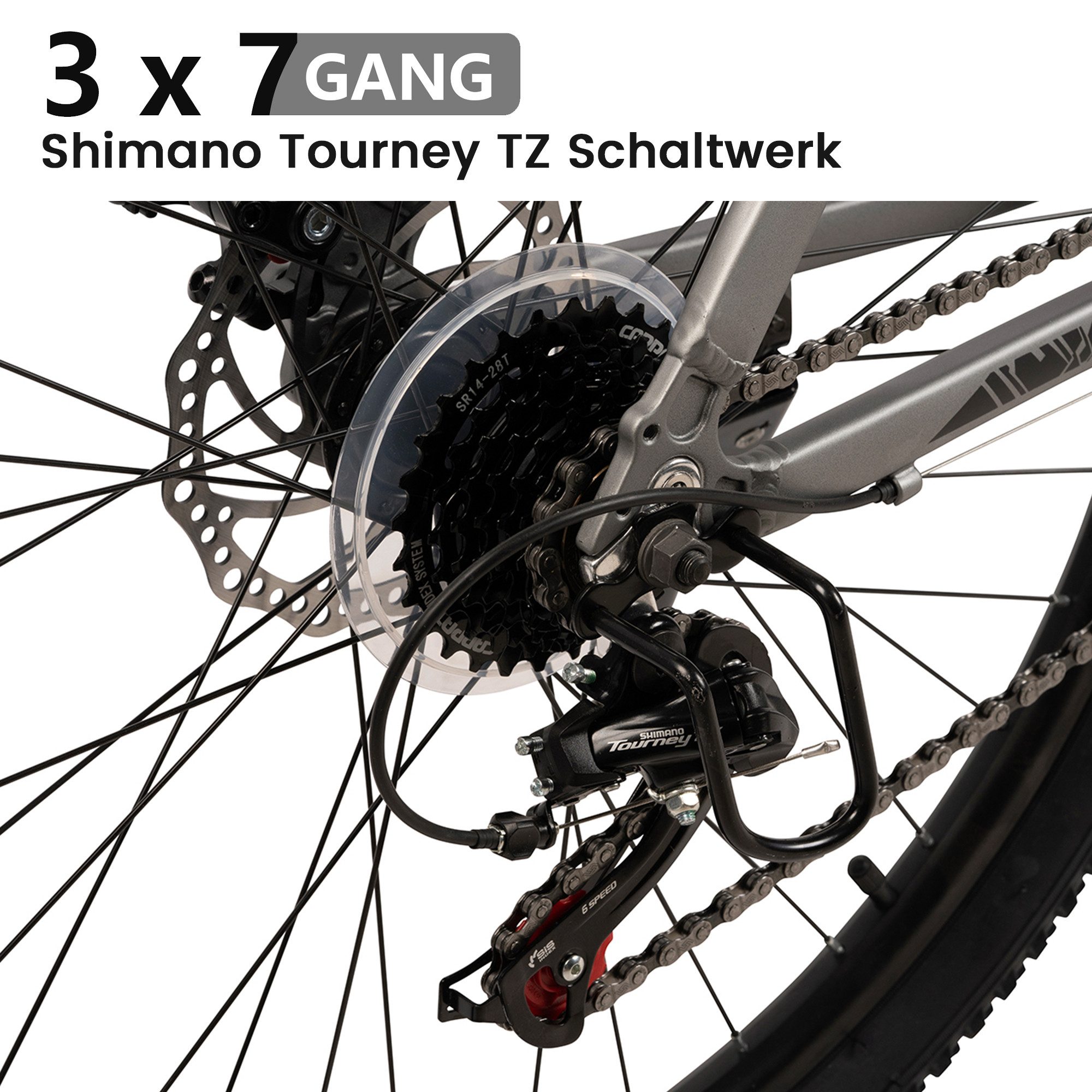 CARPAT SPORT Mountainbike 24 26 29 Zoll Fahrrad für Herren Damen, Mädchen und Jungen, 21 Gang Shimano TZ Schaltwerk, Kettenschaltung, Aluminium Rahmen, Jugendfahrrad MTB Hardtail Kinder Fahrrad