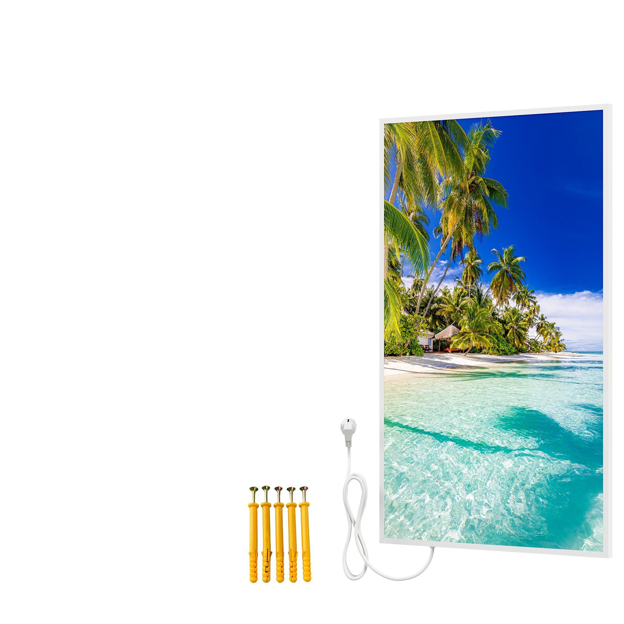 Bringer Infrarotheizung Bildheizung, Bild Infrarotheizung mit Rahmen, Motiv: Palmenstrand, Malediven