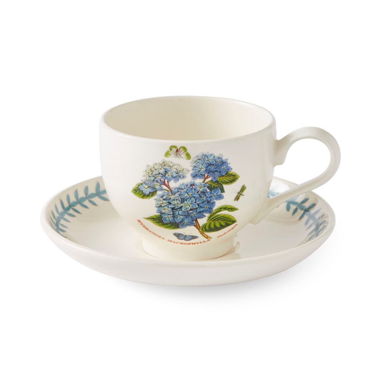 Portmeirion Tasse Portmeirion Keramik Tasse & Untertasse Botanic Garden Meadow Hortensie, Keramik
