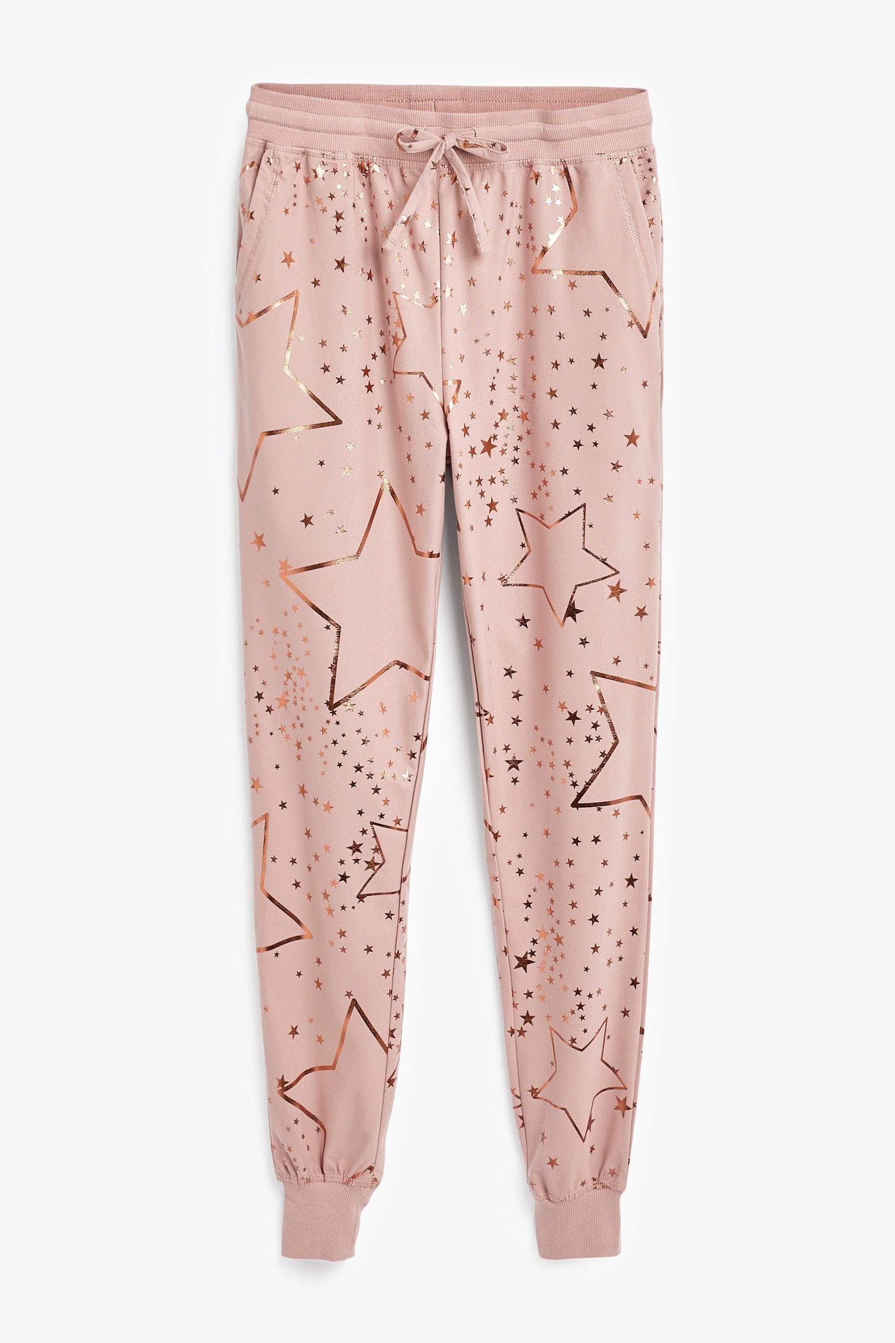 (2 und Pyjama Next Pyjama Pink superweicher Foil Star Bequemer tlg)