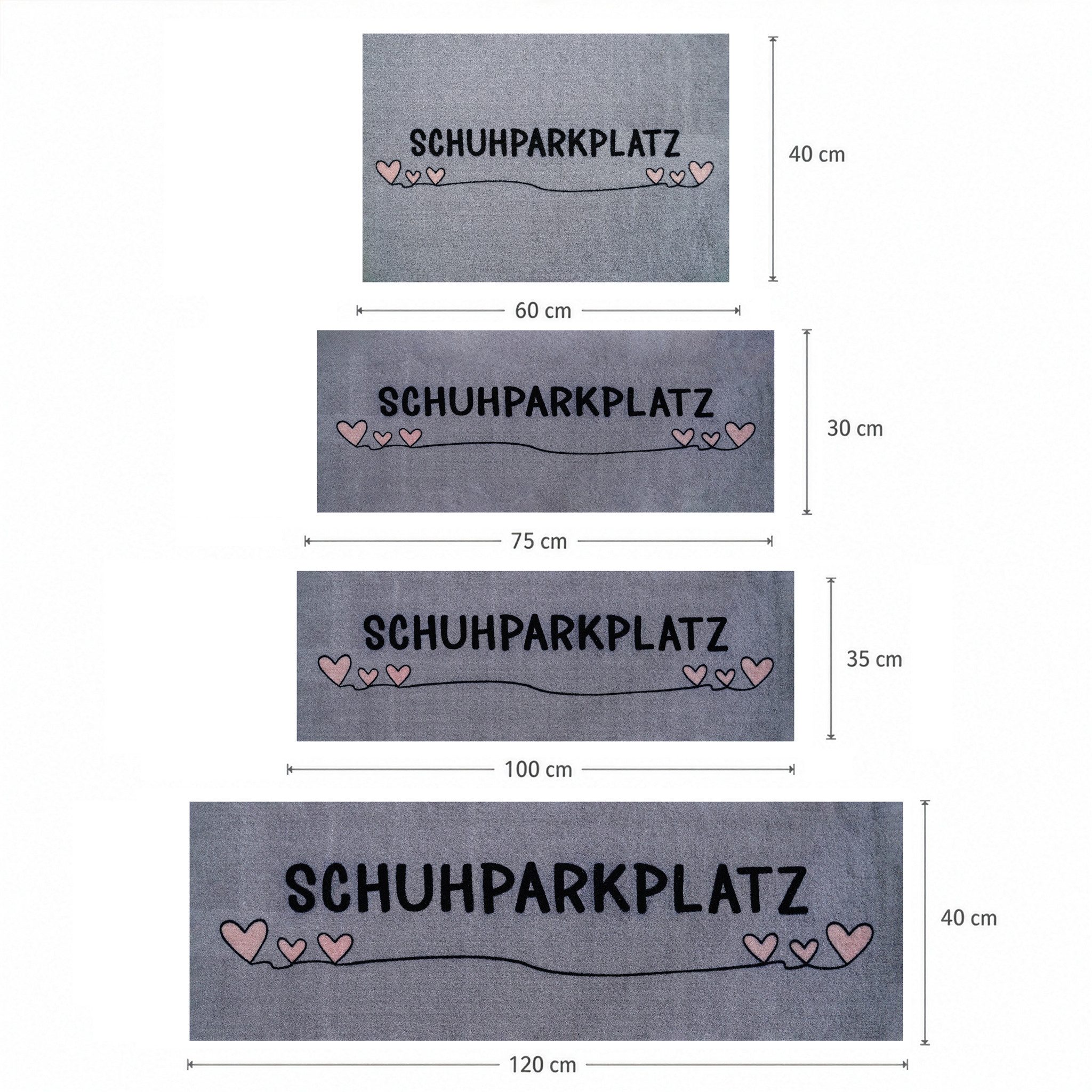 Floordirekt Fußmatte Varo, Waschbare Schuhmatte mit Schuhparkplatz, rutschhemmend, Schuhparkplatz für bis zu 4 Paar Schuhe