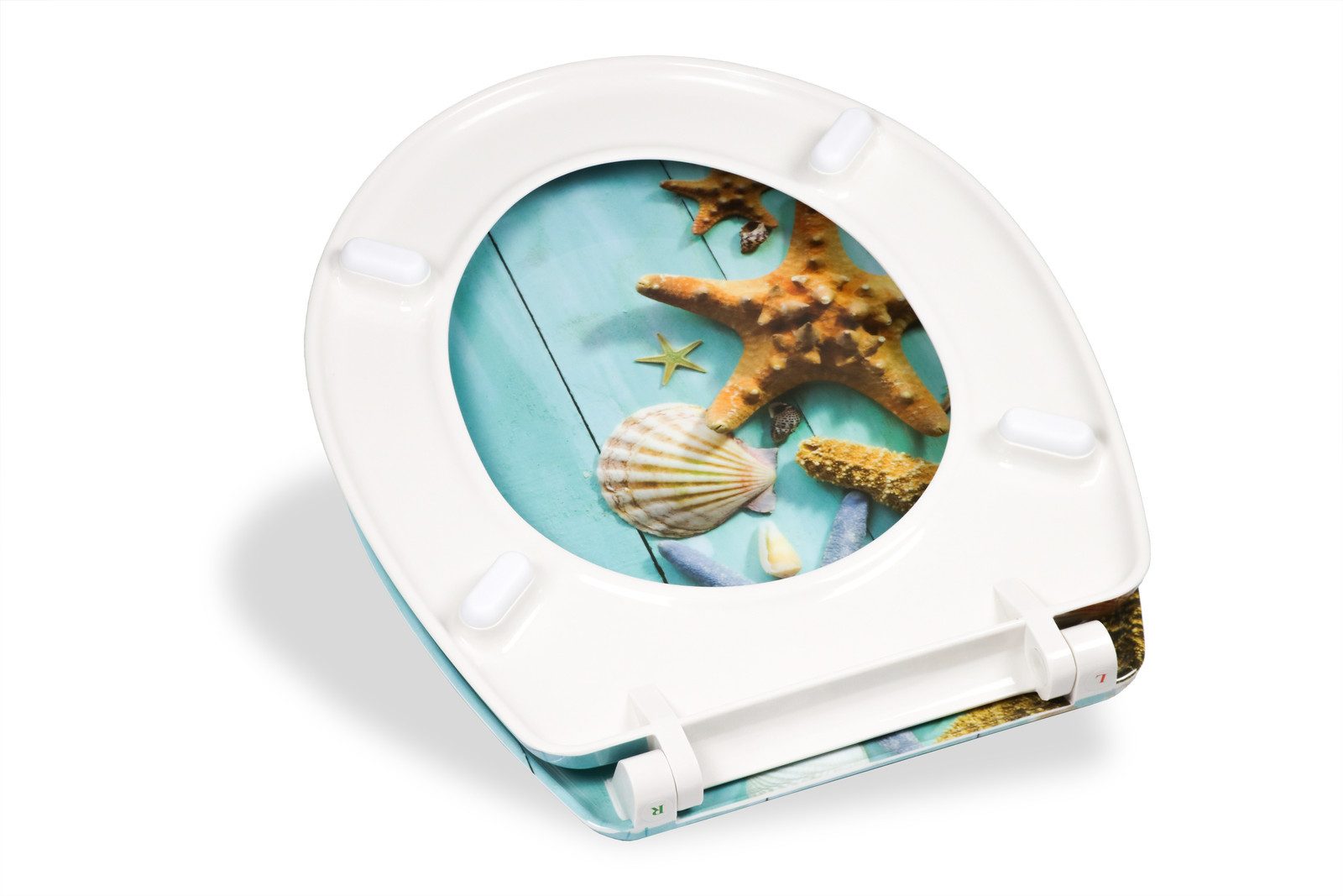 Stabilo Sanitär WC-Sitz WC-Sitz "Atlantic" Toilettensitz Klositz (Komplett-Set, mit Edelstahl-Befestigungsschrauben), WC-Sitz mit Absenkautomatik, pflegeleicht.