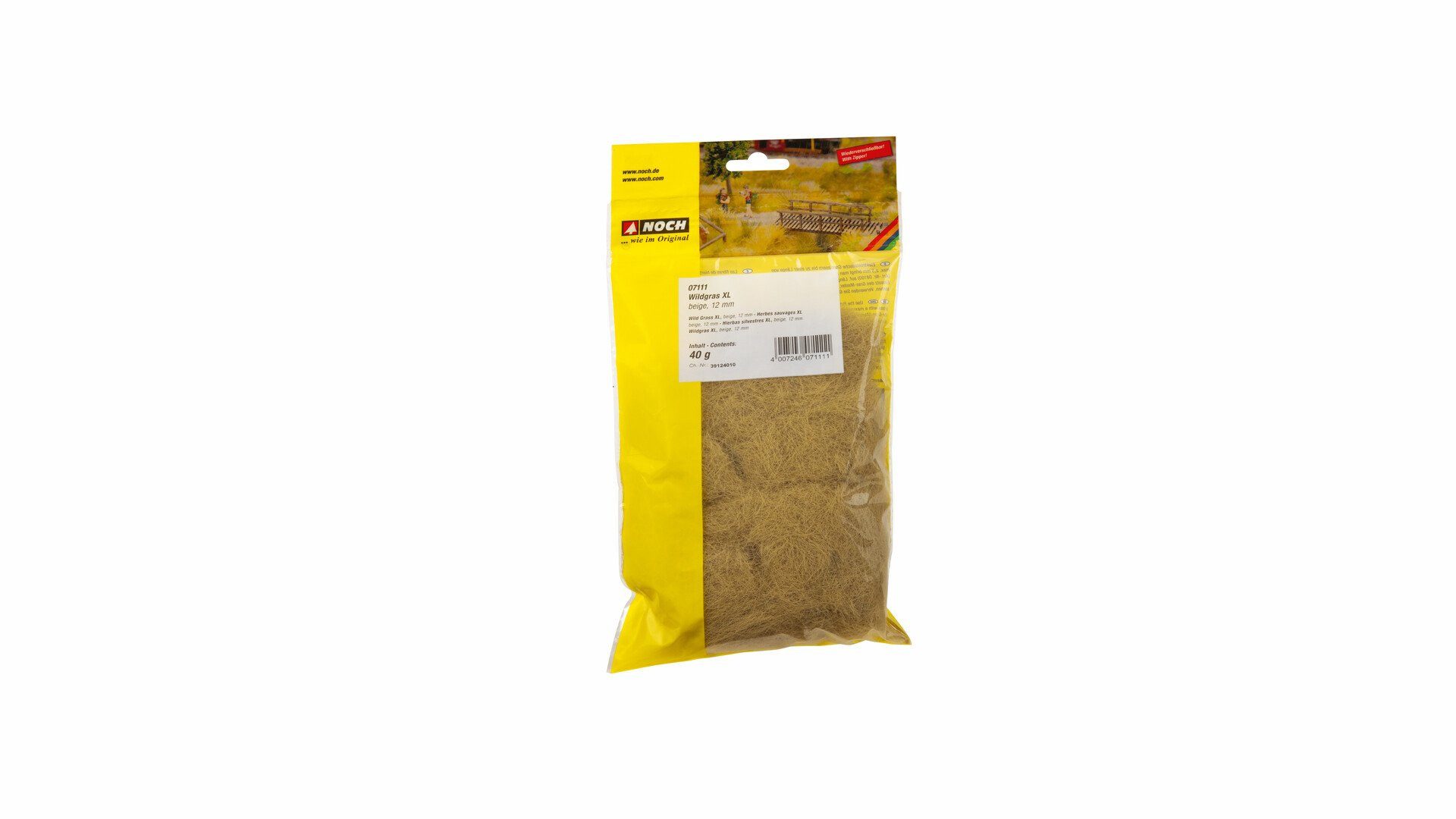 NOCH Modelleisenbahn-Grasfasern Wildgras XL, ideales Modellbau Gras 12 mm, 40 g Be, Streu