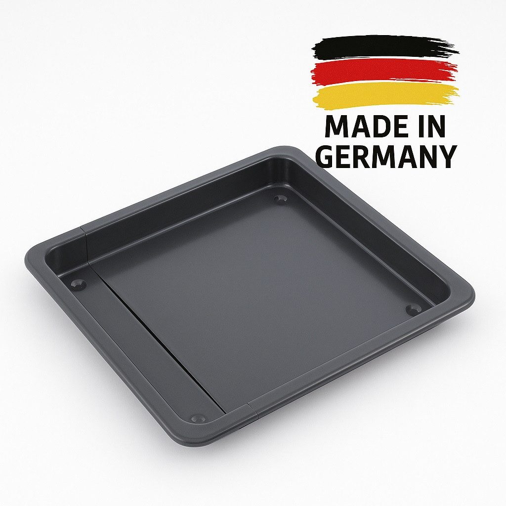 Fisko Backblech ausziehbar Universal Backofenblech Kuchenblech Pizzablech, Stahlblech mit Special Antihaft-Beschichtung, (1 x Backblech ausziehbar), mit Special Antihaftbeschichtung Made in Germany