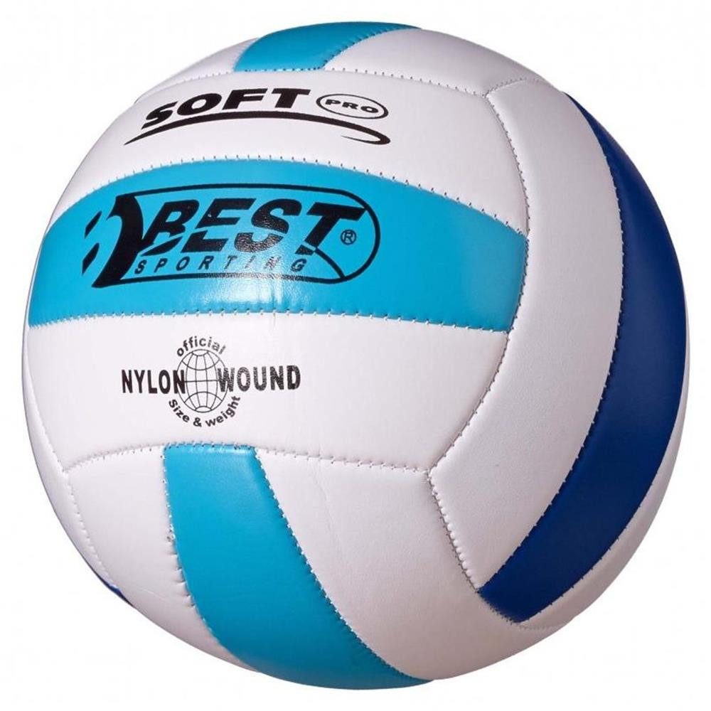 Best Sporting Volleyball Volleyball Soft Pro Größe 5 aus weichem Soft-PVC (Volleyball, 1 x Best Sporting Volleyball Soft Pro, aufgepumpt), Superweiches Soft-PVC, 18 Panels, maschinengenäht, Gummiblase