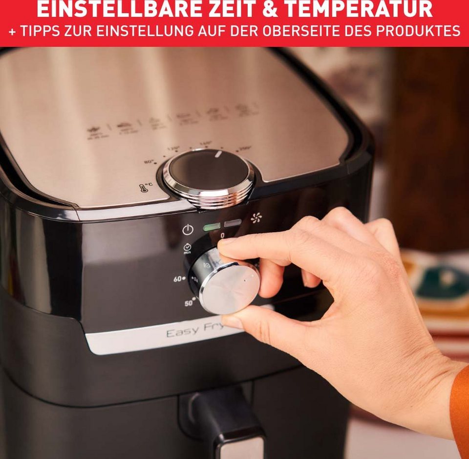 Tefal Heißluftfritteuse EY5018 Easy Fry & Grill Classic, 1400 W,  einstellbare Temperatur, 4,2 Liter Fassungsvermögen, 60-Minuten-Timer