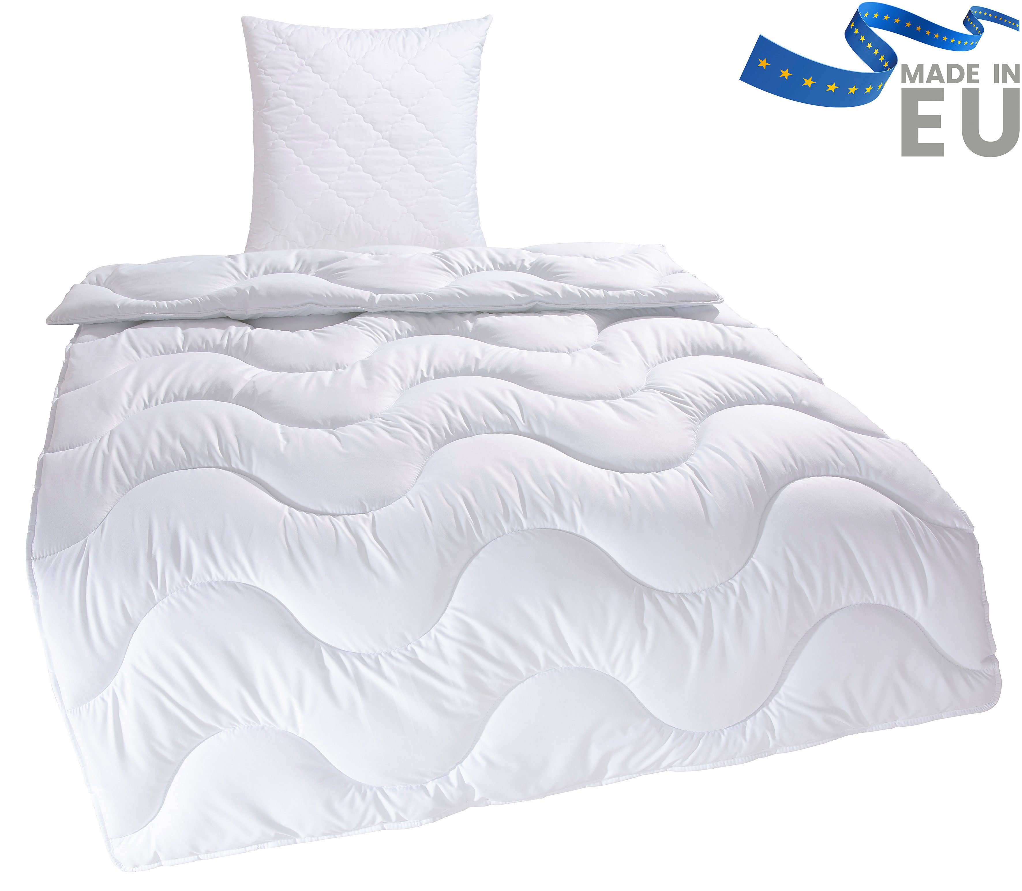 OTTO home Microfaserbettdecke + Microfaserkissen Mailo, Bettdecke 135x200 cm, 155x220 cm, Bezug: weich, 2-tlg., Set mit Kissen 80x80 cm, Sommer, Winter