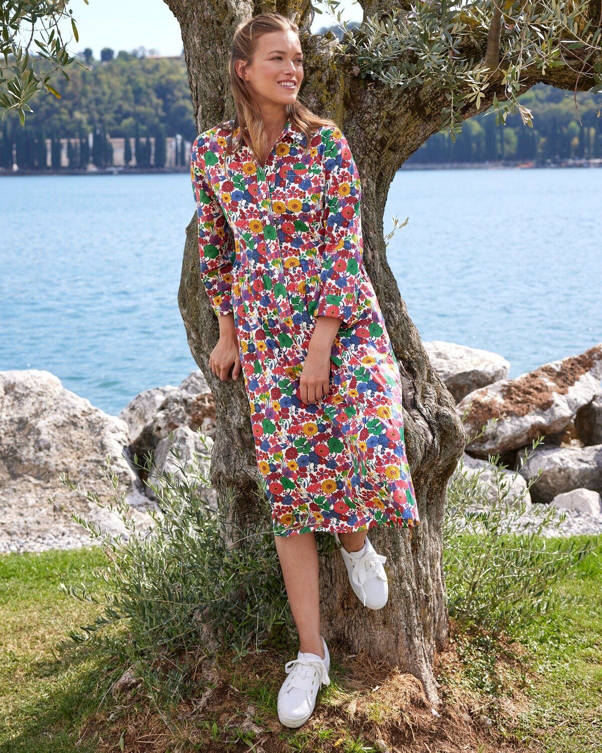 Brigitte von Schönfels Hemdblusenkleid mit Hemdblusenkleid Blumen