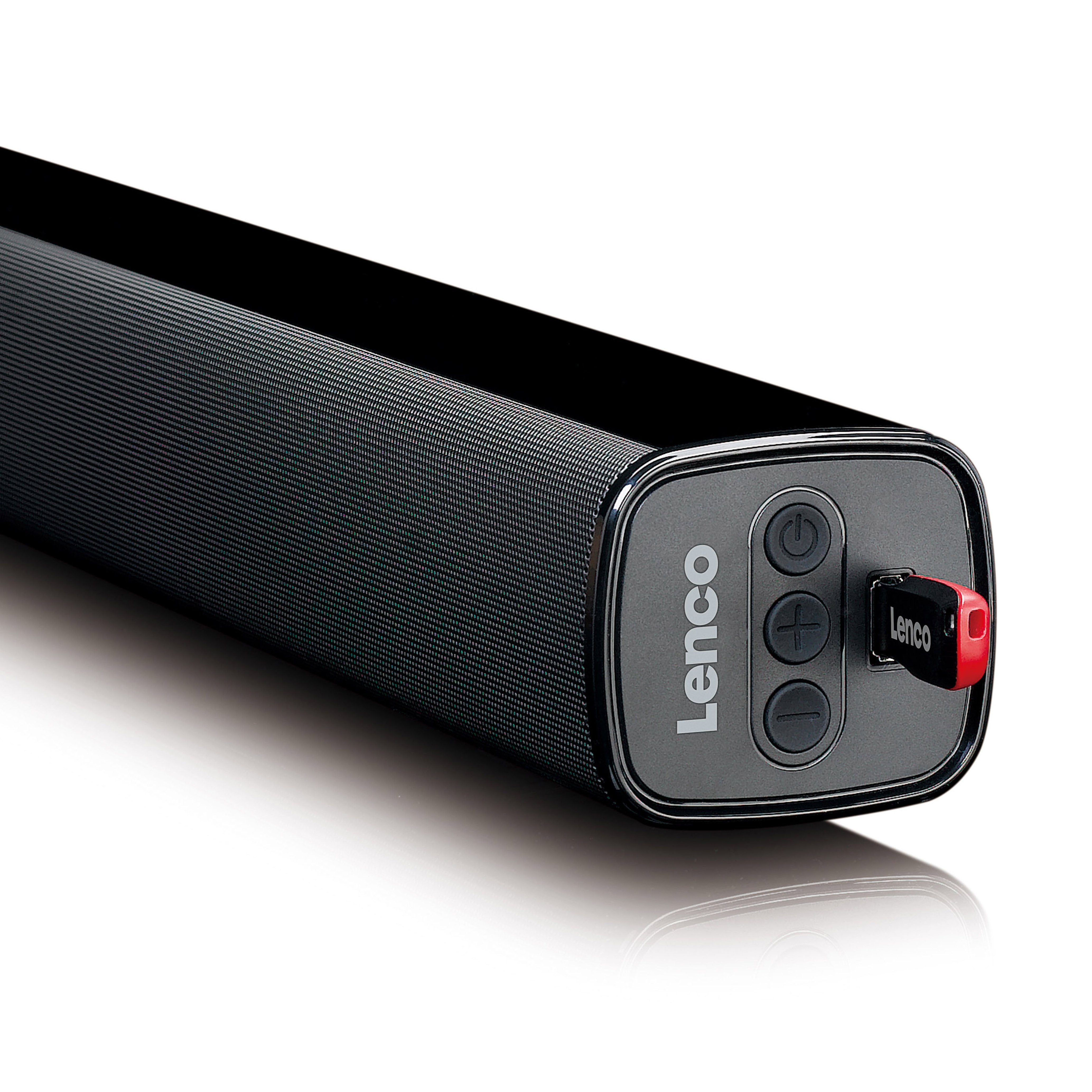 Lenco SB-080BK Bluetooth-Lautsprecher (Soundbar mit Subwoofer, Bluetooth 5.0, 80W RMS, inkl. Wandhalterung)