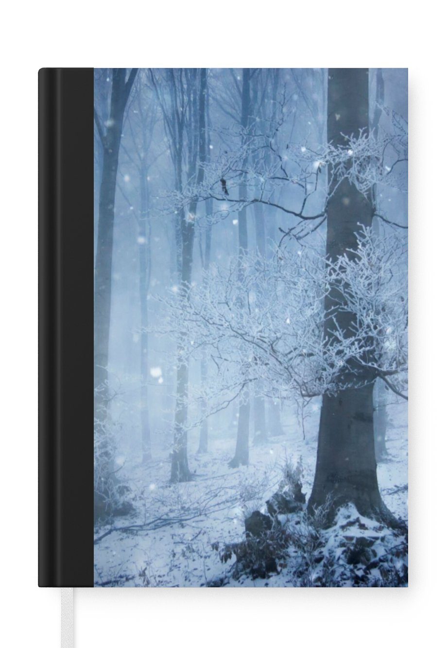 MuchoWow Notizbuch Wald - Winter - Schnee, Journal, Merkzettel, Tagebuch, Notizheft, A5, 98 Seiten, Haushaltsbuch