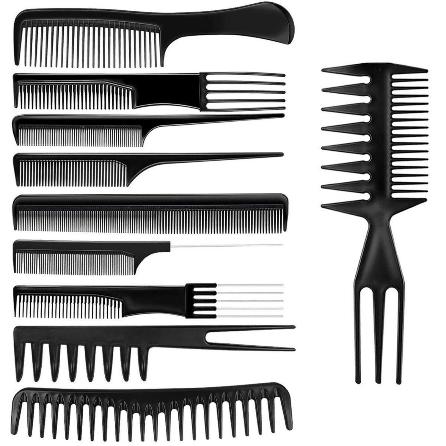 LuxusKollektion Stielkamm Hair Styling Kämme 10Pcs Profi Friseur Haar Zubehör Set Tragbar Tasche