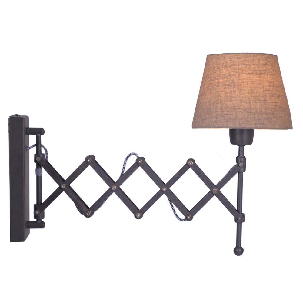 näve Wandleuchte, Leuchtmittel nicht inklusive, Wandleuchte Wandlampe Schlafzimmerleuchte braun Stoff 1 flammig