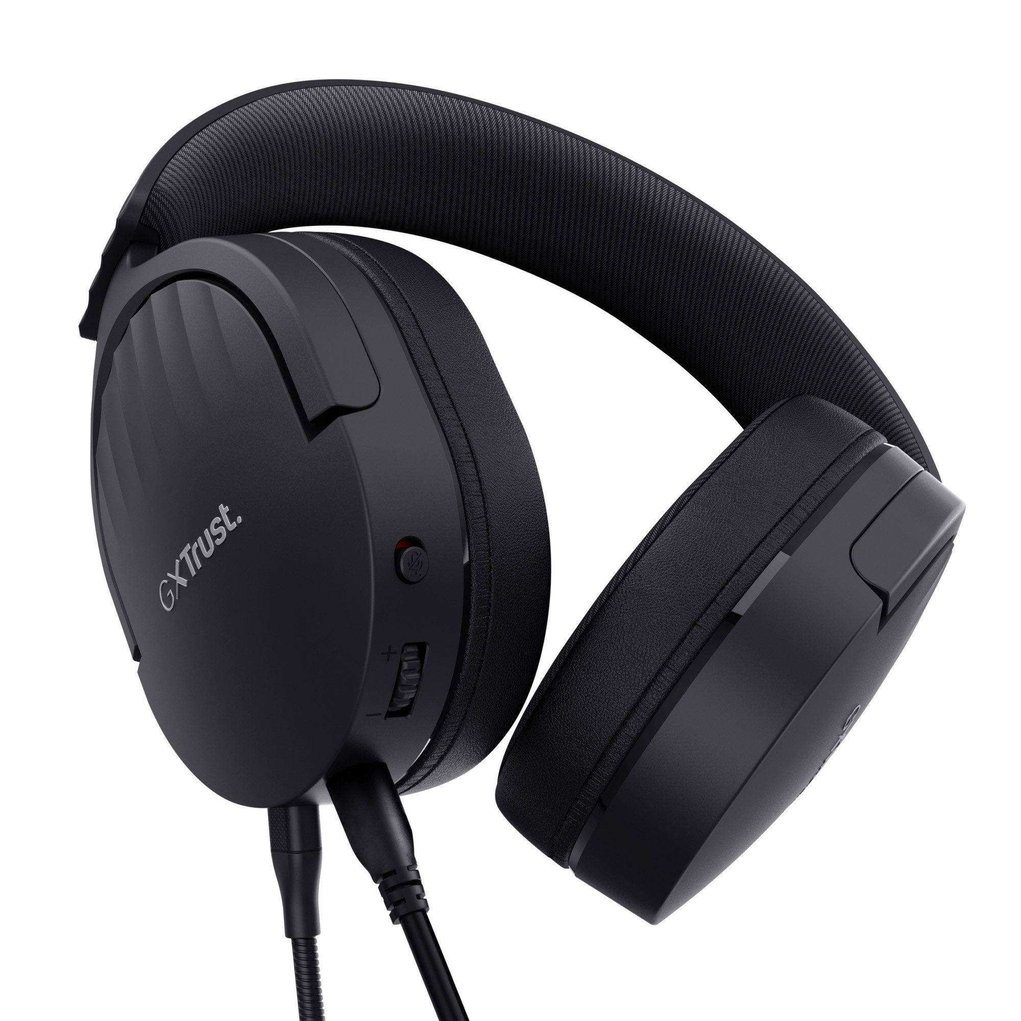 Trust Trust GXT489 FAYZO Gaming Headset PC Laptop Konsolen Gaming-Headset (Abnehmbares Noise-Cancelling-Boom-Mikrofon I Lautstärkeregler & Mikrofon-Mute am Ohrhörer I Drehbare Ohrmuscheln, gepolsterter Kopfbügel, weiche Ohrpolster I Kabelgebundenes Gaming-Headset für PC, Laptop und Konsolen I 1,2 m Kabellänge + 1 m Verlängerungskabel)